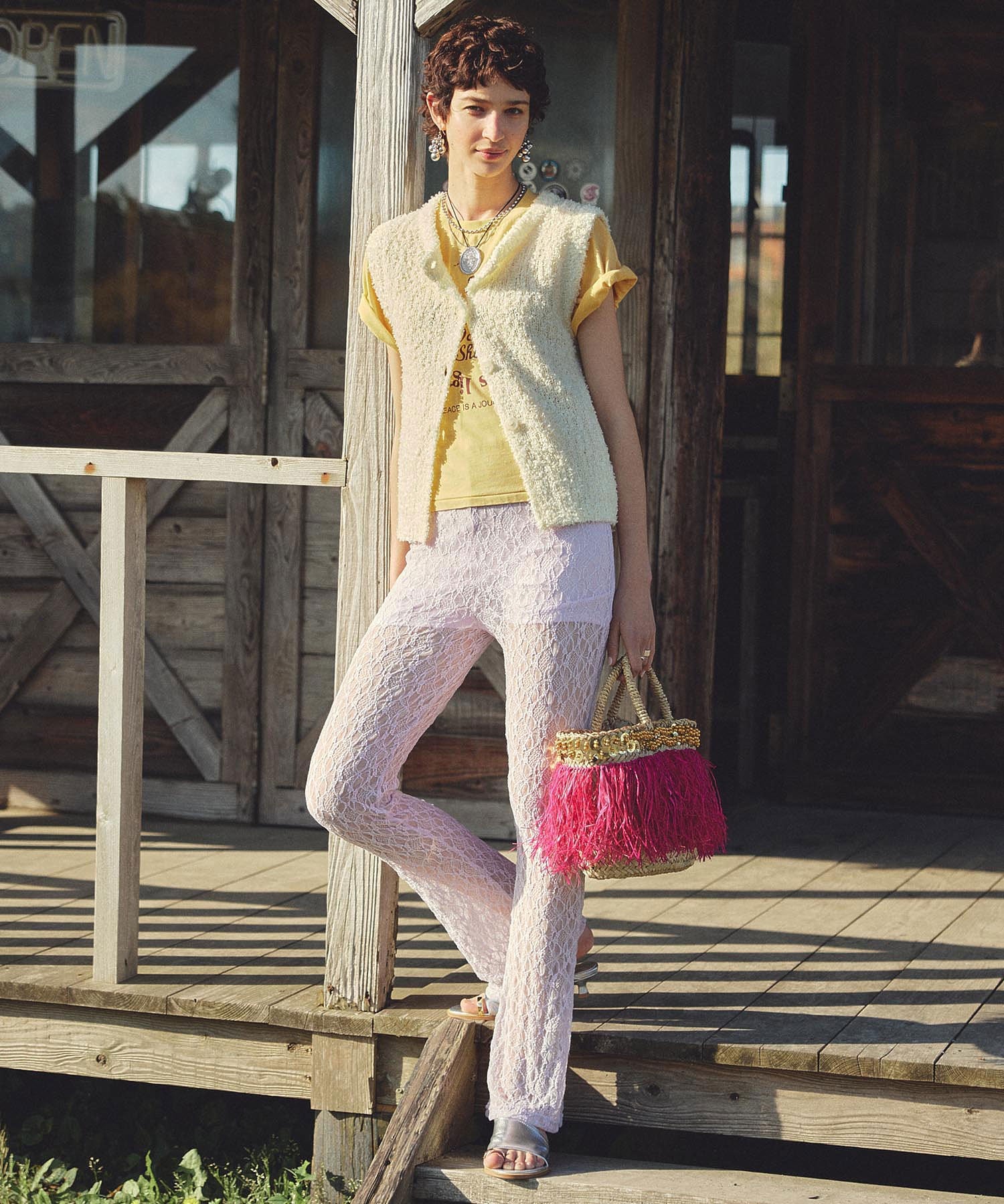 AS/FRINGE BASKET BAG