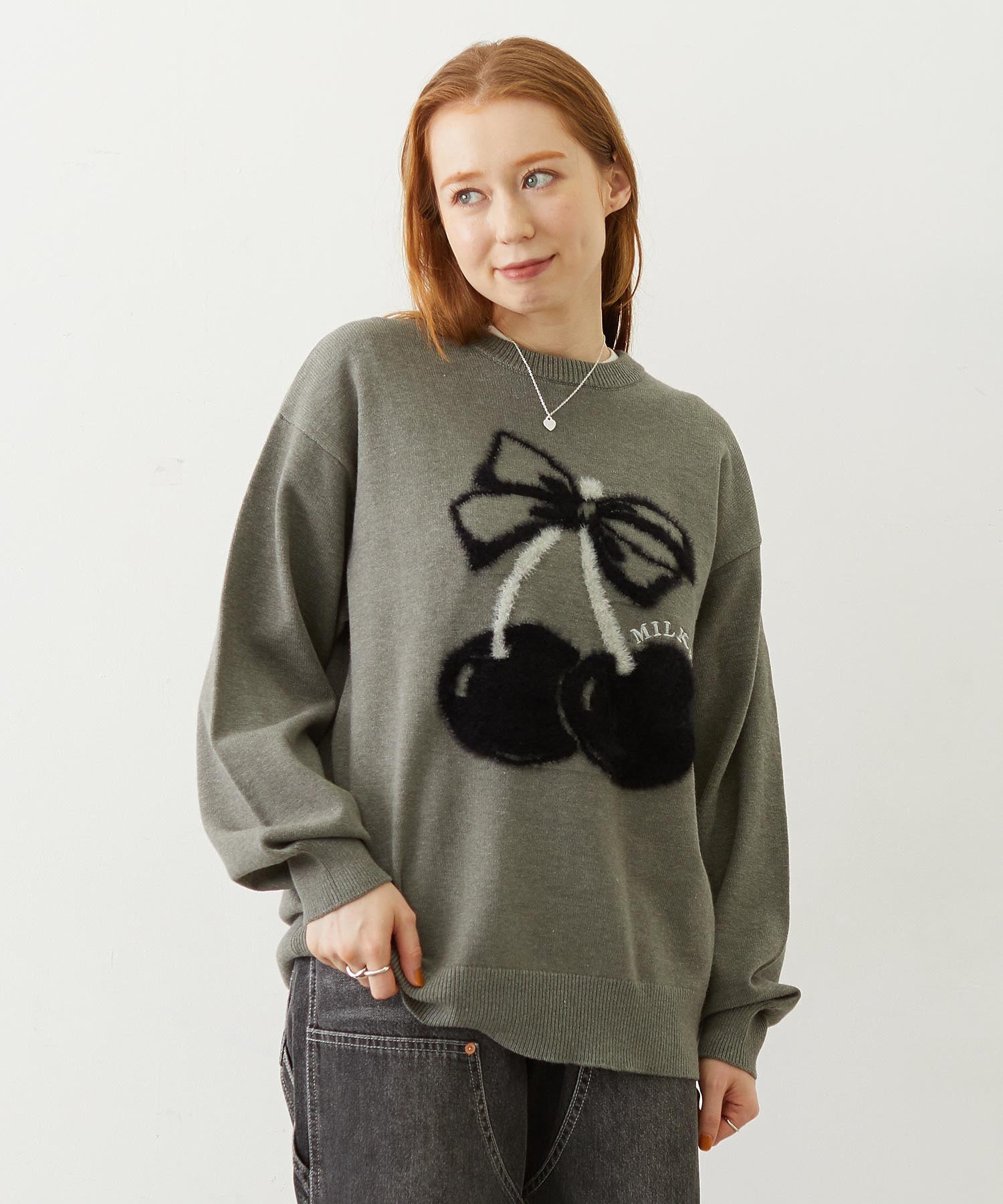 CHERRY LOGO KNIT TOP