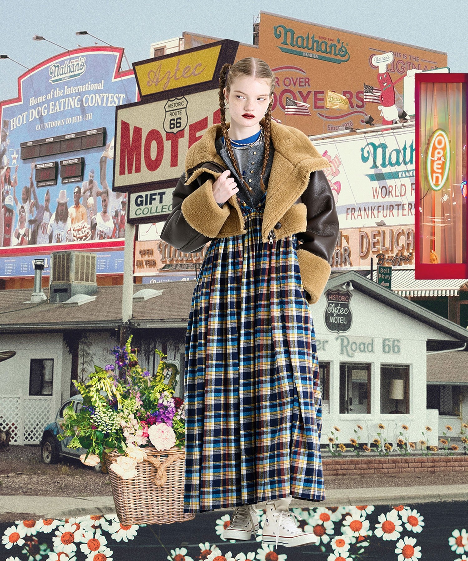 【ROSE BUD別注】INDIA IS BEAUTIFUL/FLANNEL CAMISOLE DRESS