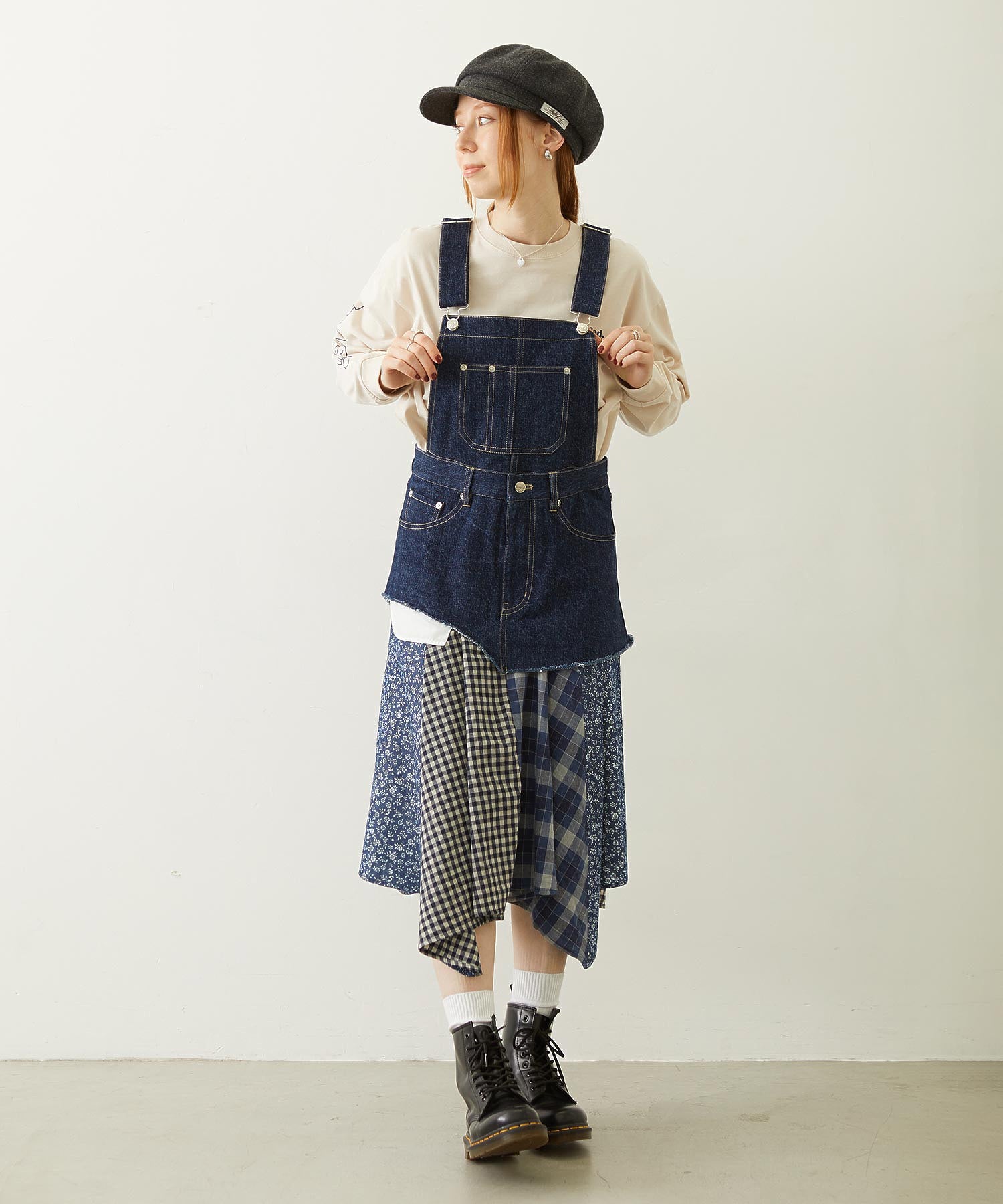 PATCHWORK OVERALL SKIRT