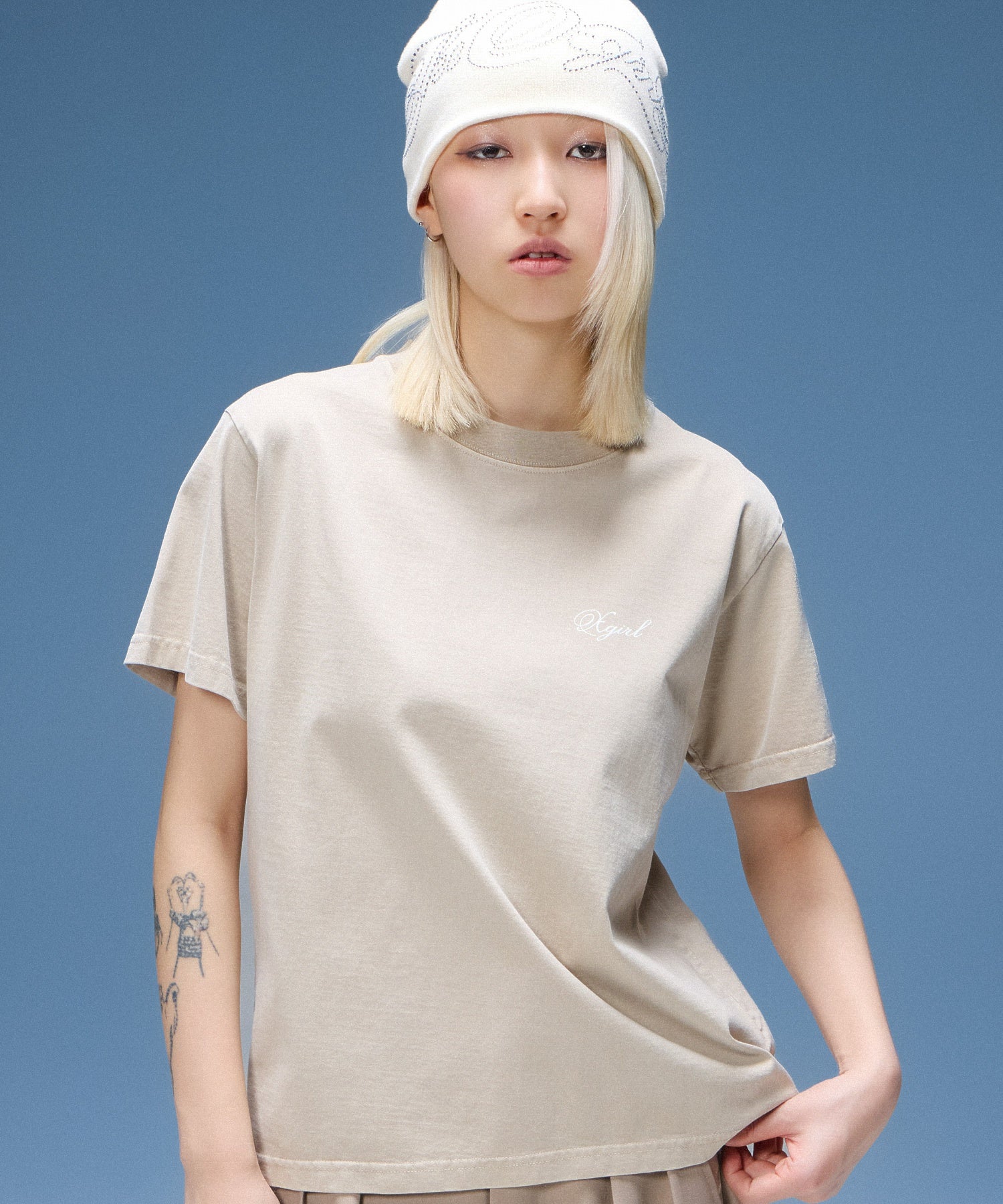 FADED MESSAGE AND SCRIPT LOGO S/S TEE