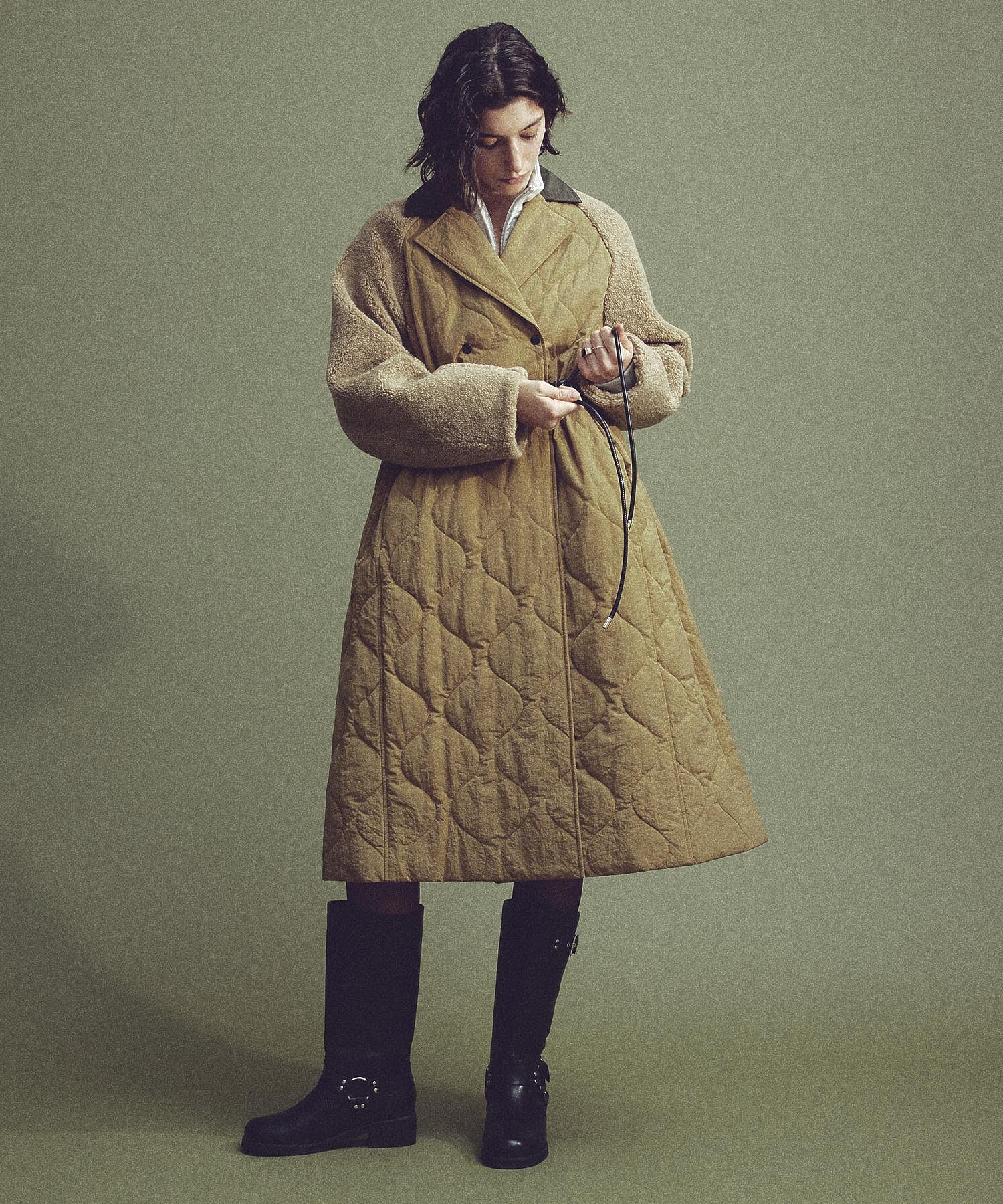 CREOLME/QUILTED LONG COAT