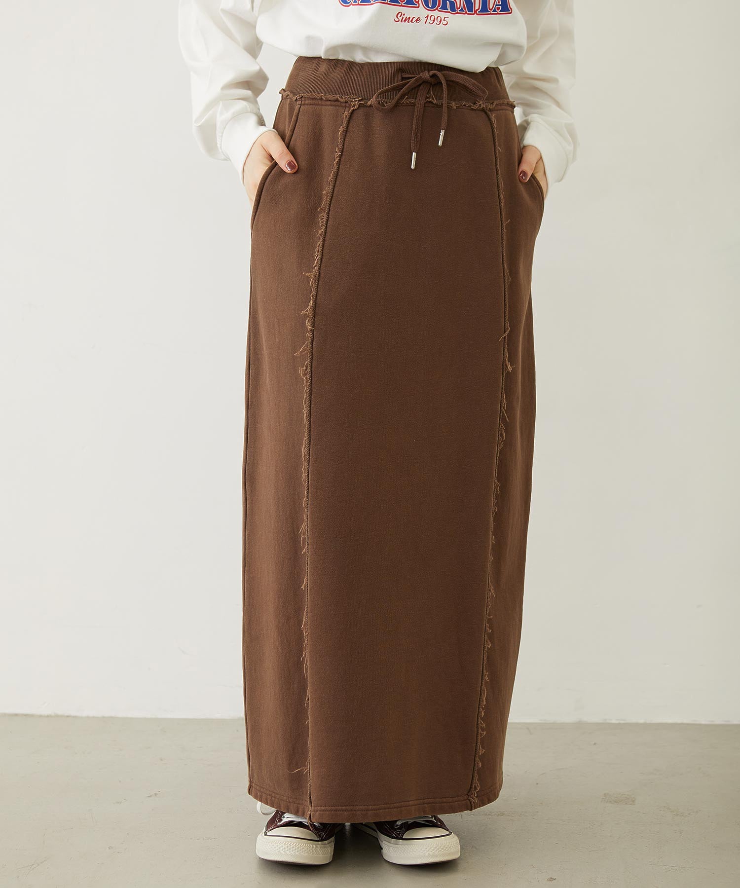FADED SWEAT LONG SKIRT