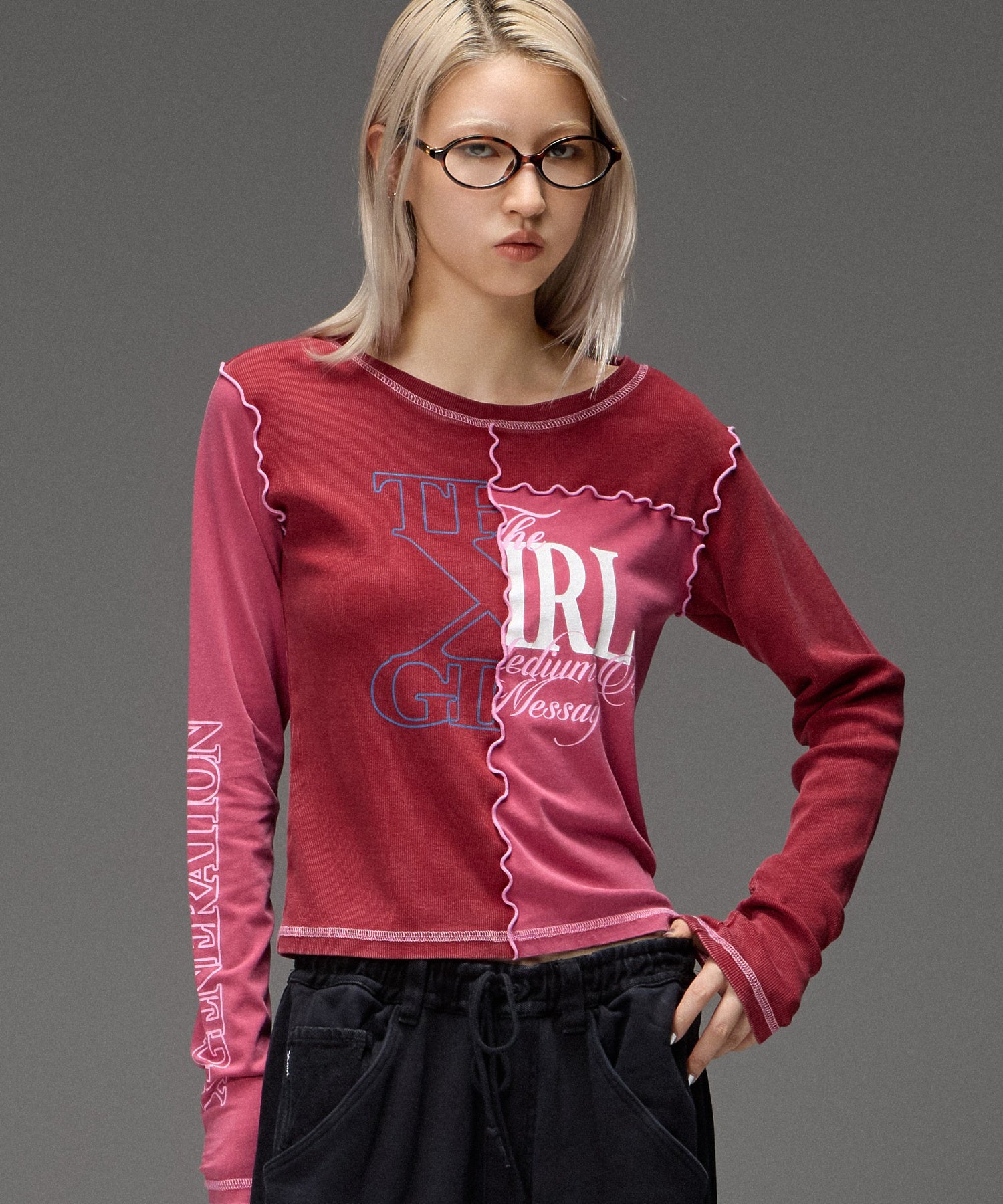 FADED REMAKE STYLE L/S COMPACT TOP