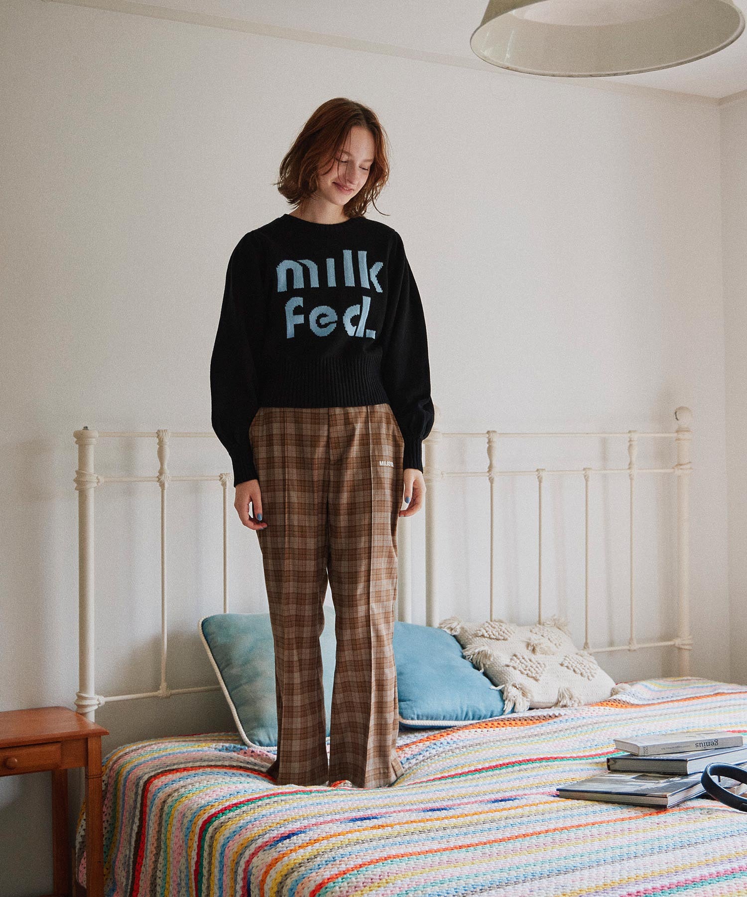 MILKFED LOGO KNIT TOP