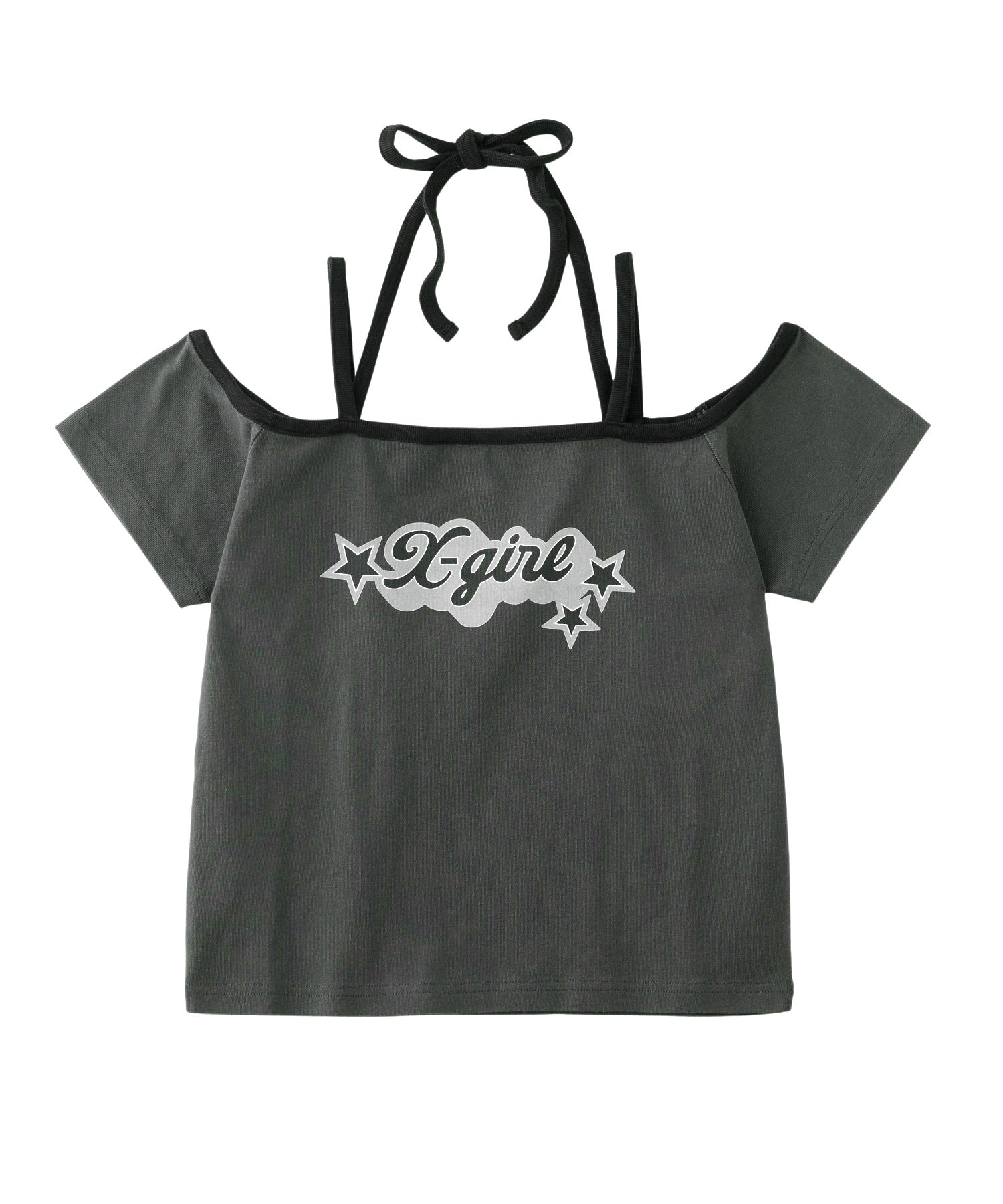 FLYING STARS LOGO OFF THE SHOULDER BABY TEE