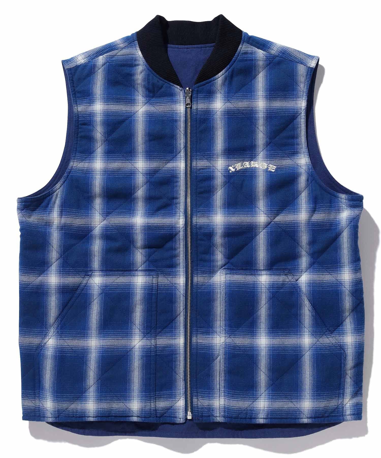 OMBRE PLAID REVERSIBLE VEST XLARGE