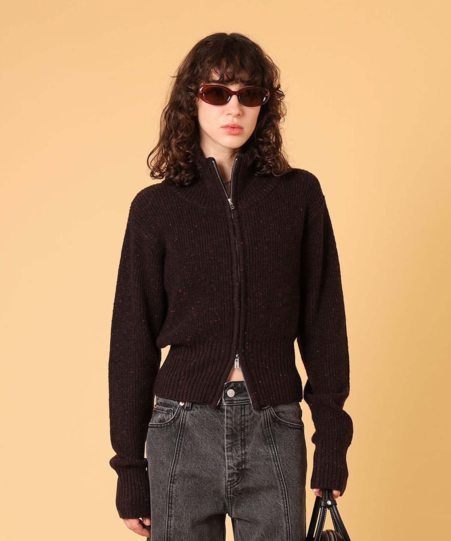 ネップジップアップセーター