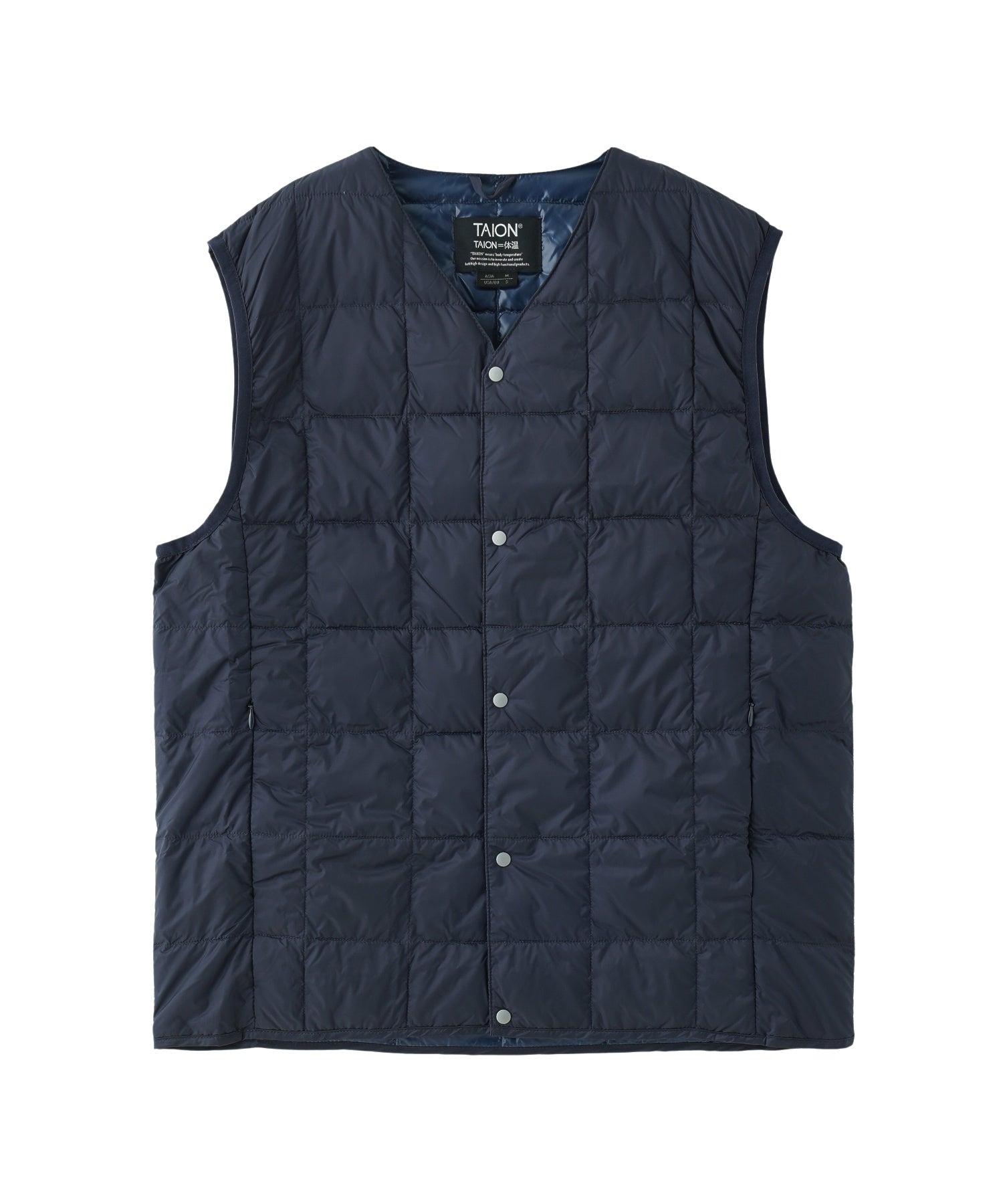 TAION/タイオン/V NECK BUTTON DOWN VEST/TAION-001