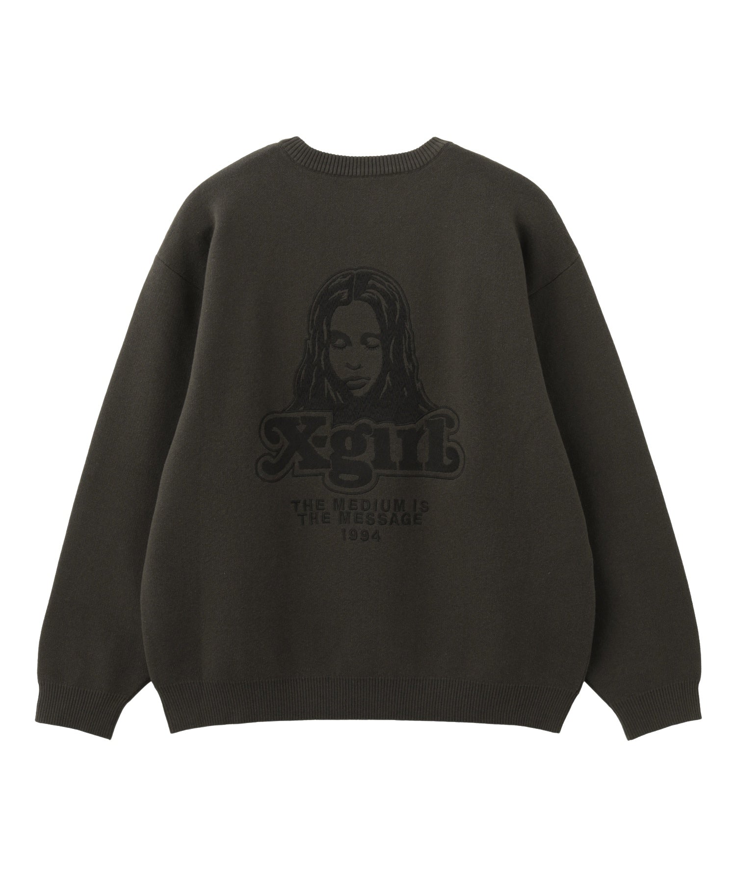 FACE EMBROIDERY KNIT TOP