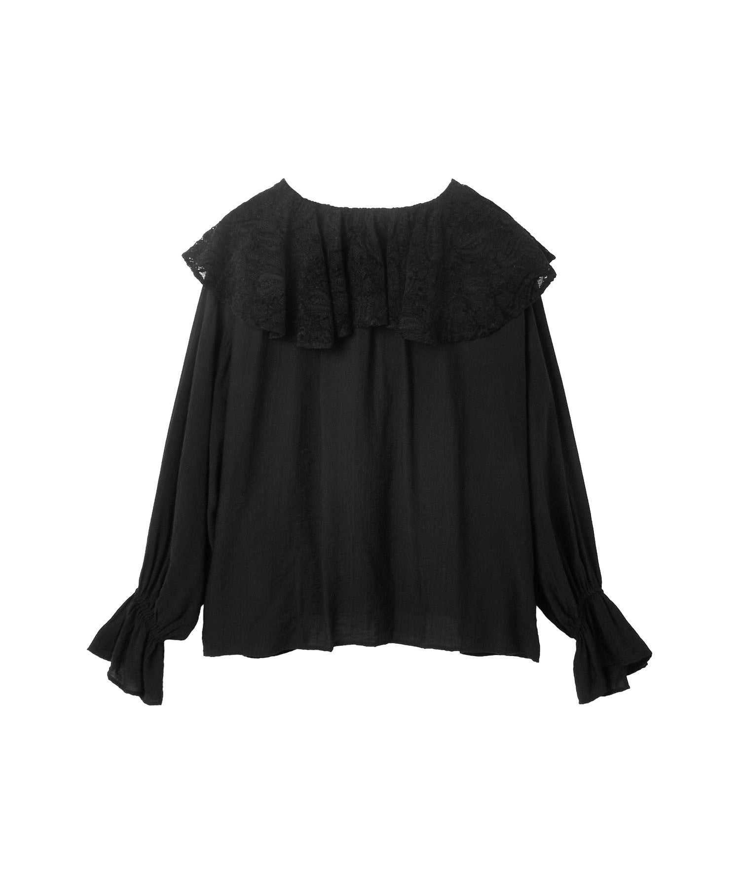 RUFFLE DETAIL LACE BLOUSE