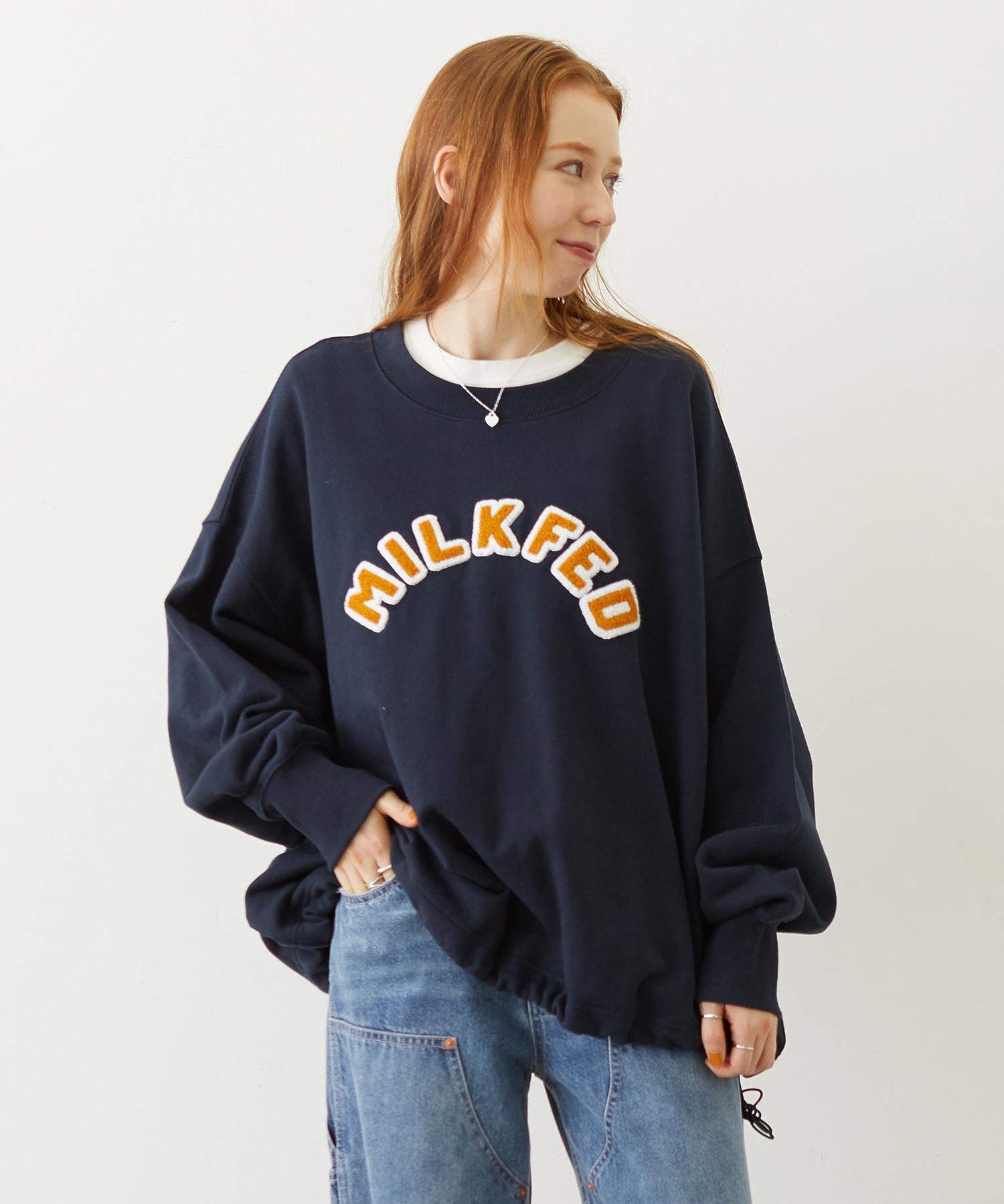 PATCH DRAWSTRING BIG SWEAT TOP