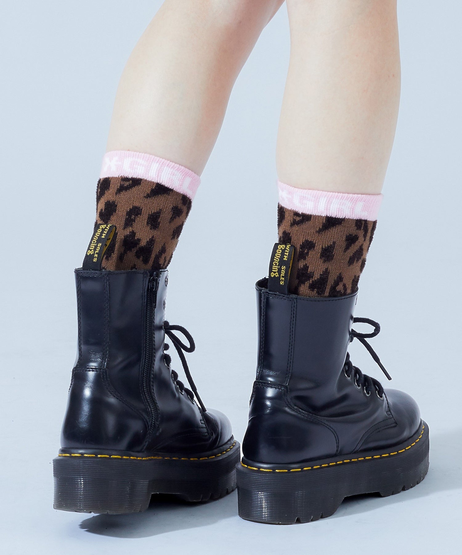 HEART LEOPARD JACQUARD SOCKS
