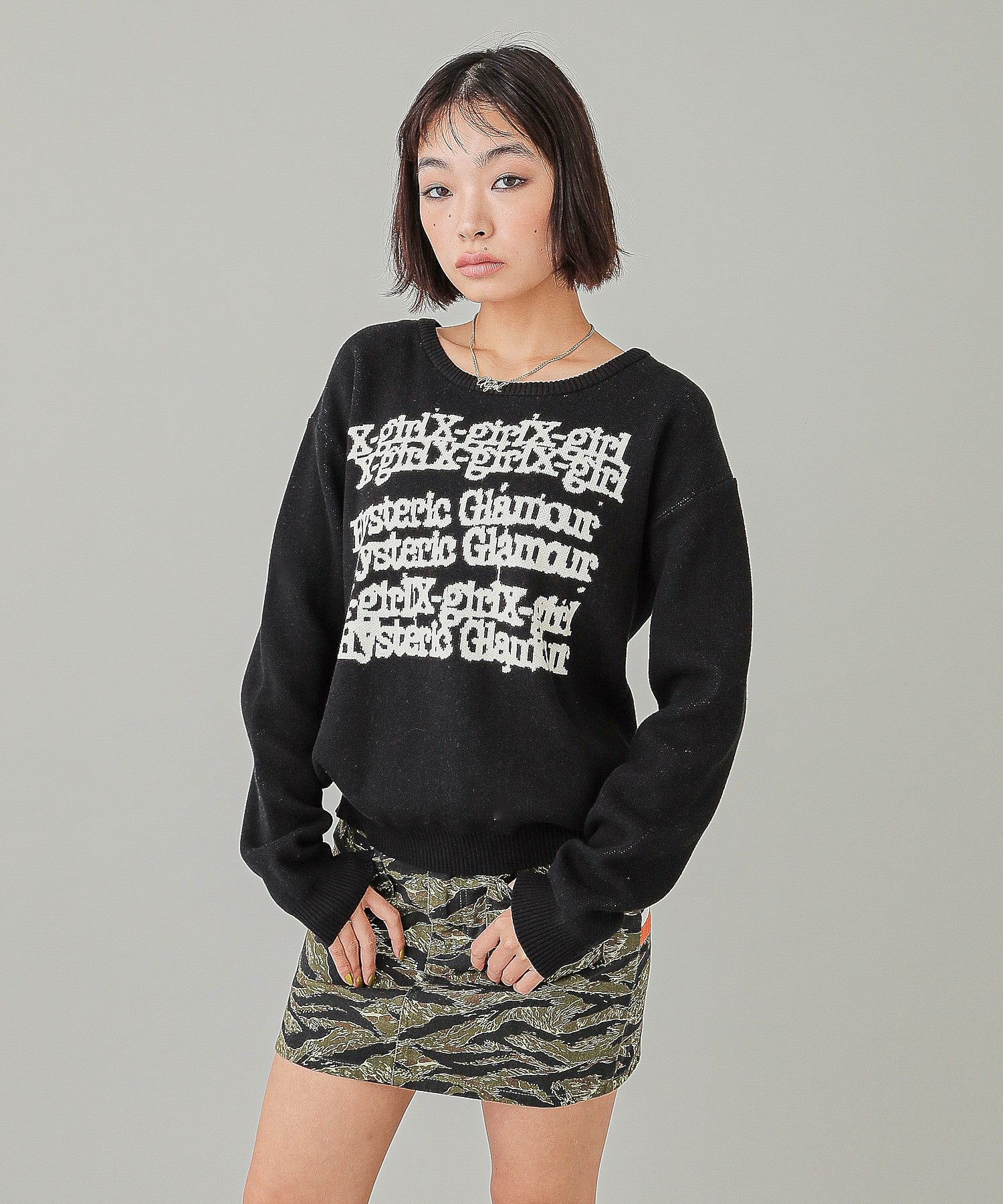 X-girl x HYSTERIC GLAMOUR KNIT TOP