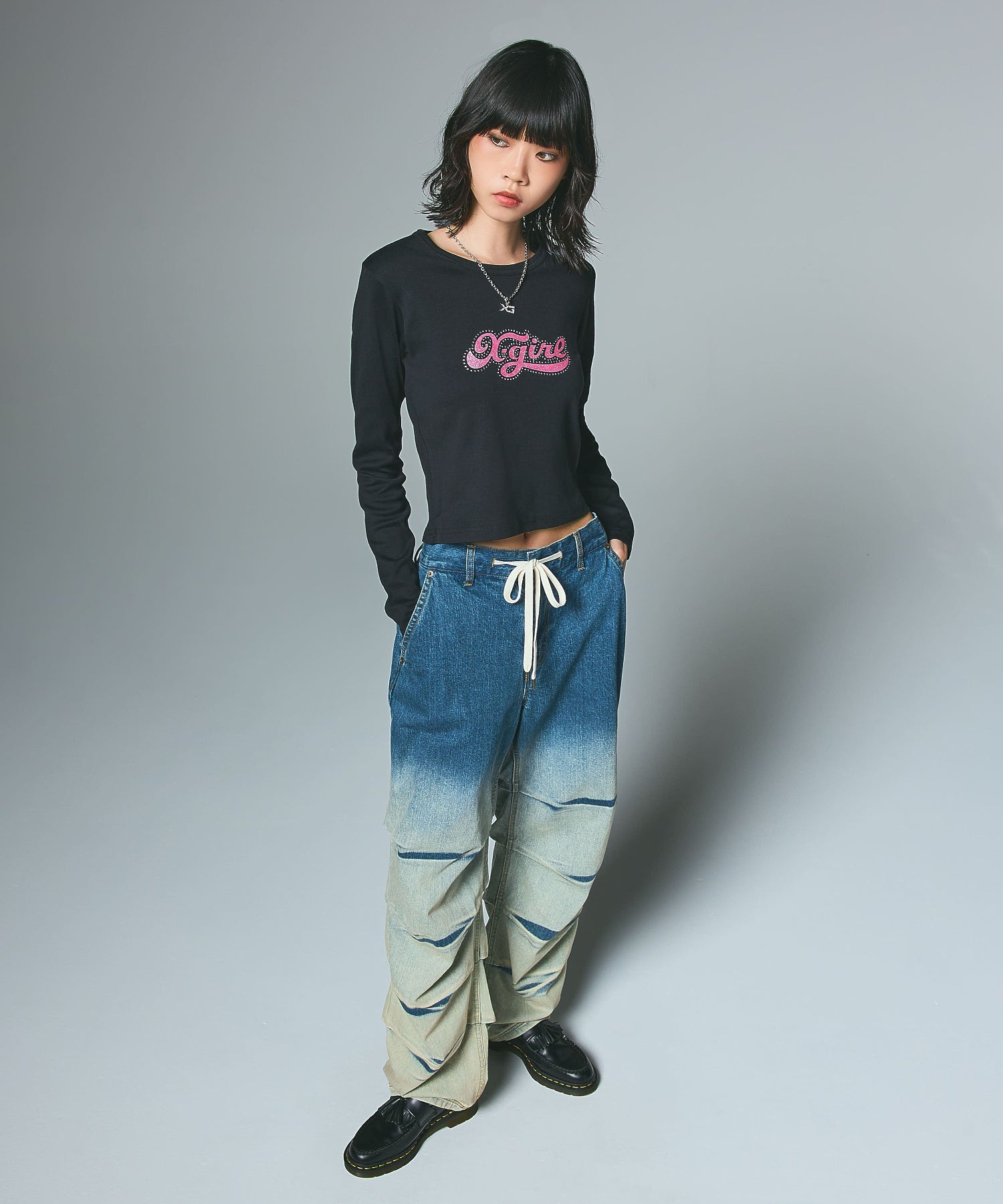 GRADIENT DENIM EASY PANTS