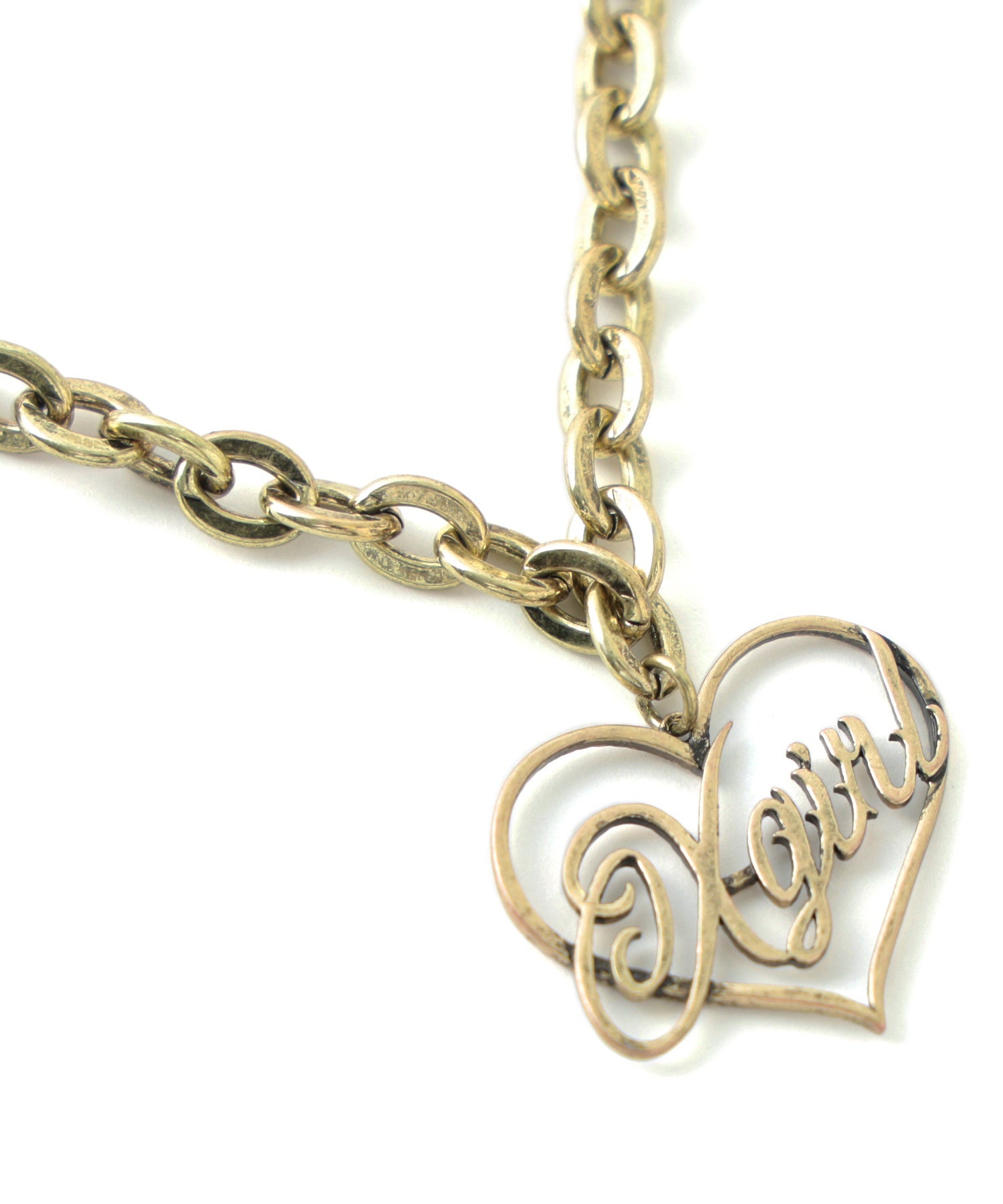 HEART SCRIPT LOGO CHAIN NECKLACE