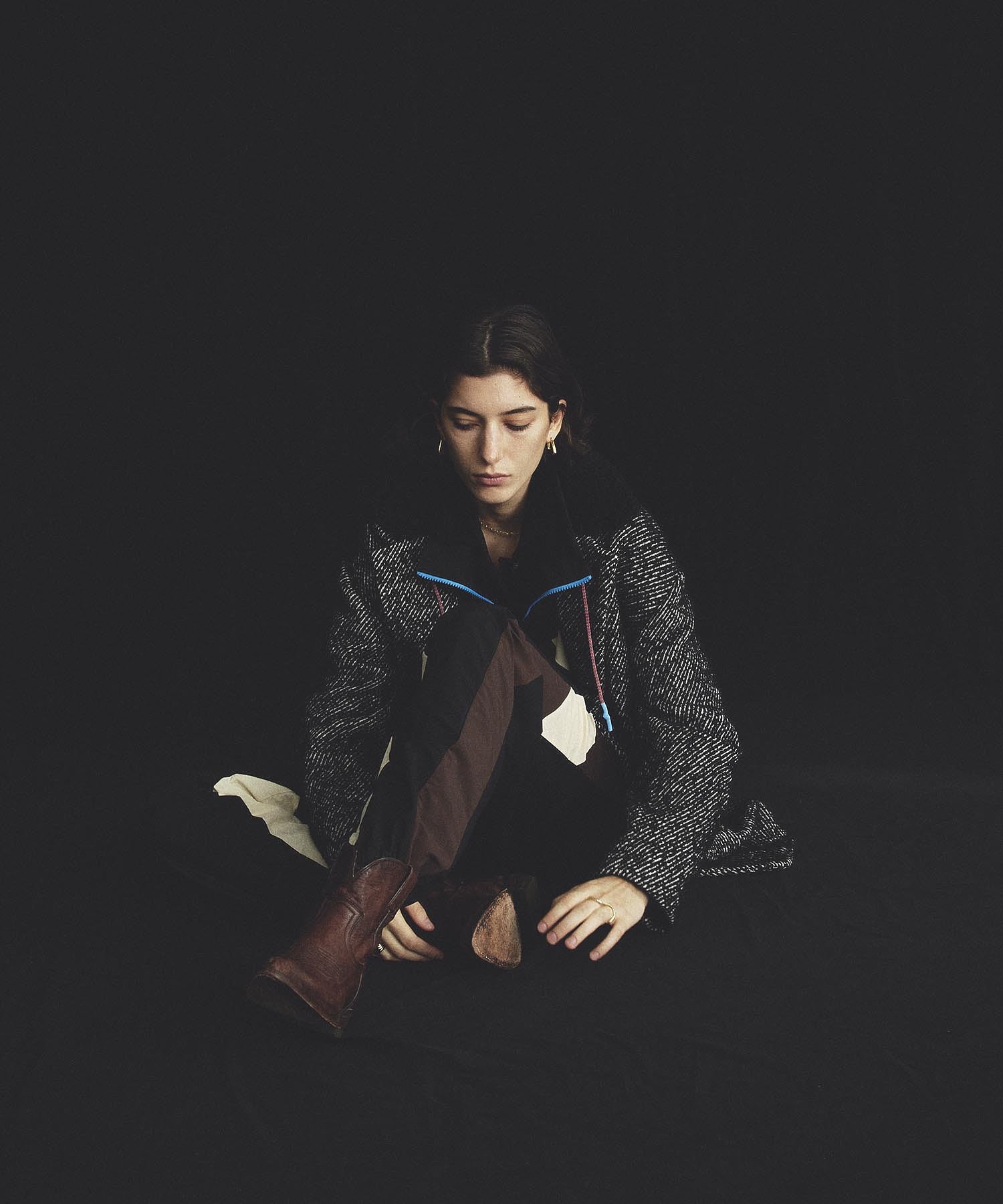 mici/TWEED TAILORED COLLAR COAT