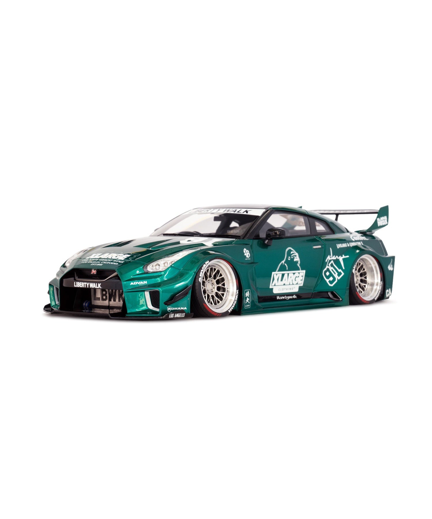 XLARGE×LIBERTY WALK 1/18 MakeUP LB Shiulette WORKS GT GTR GREEN