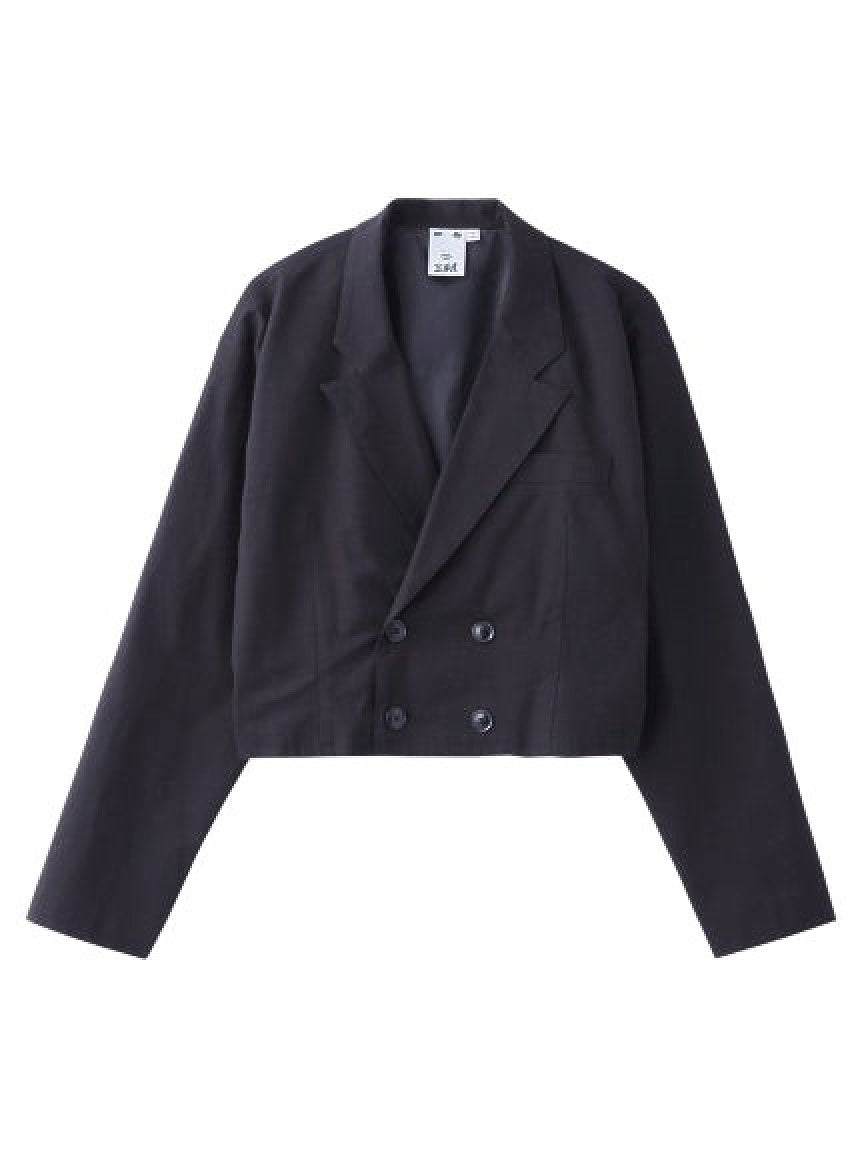 PLAID DOUBLE-BREASTED CROPPED JACKET X-girl