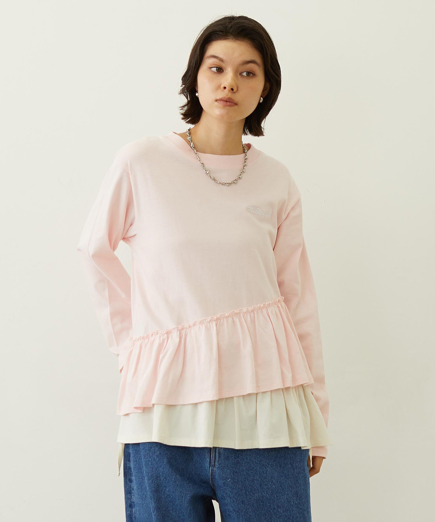 ASYMMETRIC FRILL TOP