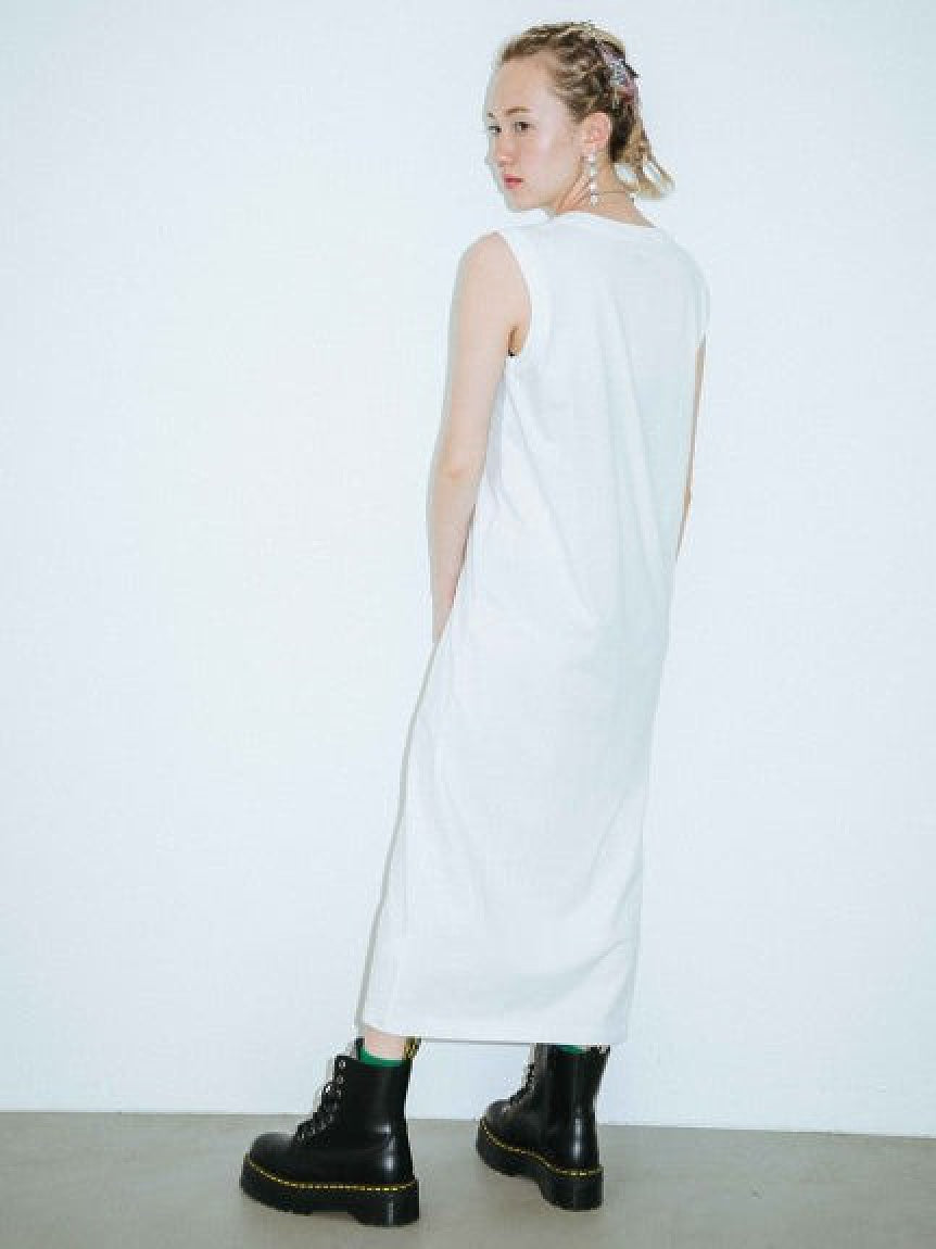 PLANE SHAPES LOGO TANK DRESS X-girl