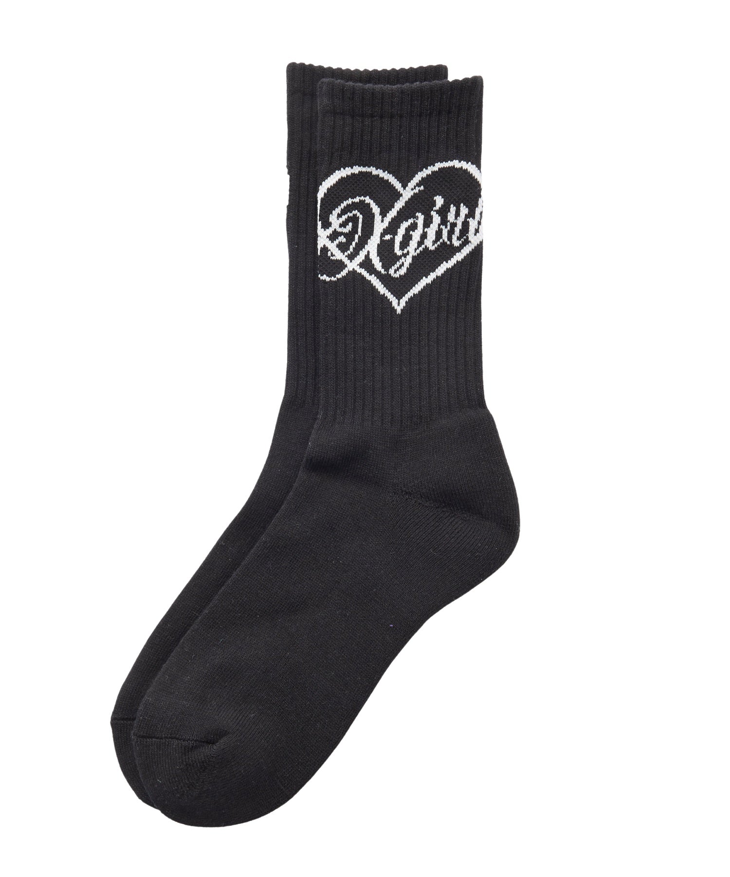 HEART SCRIPT LOGO RIB SOCKS