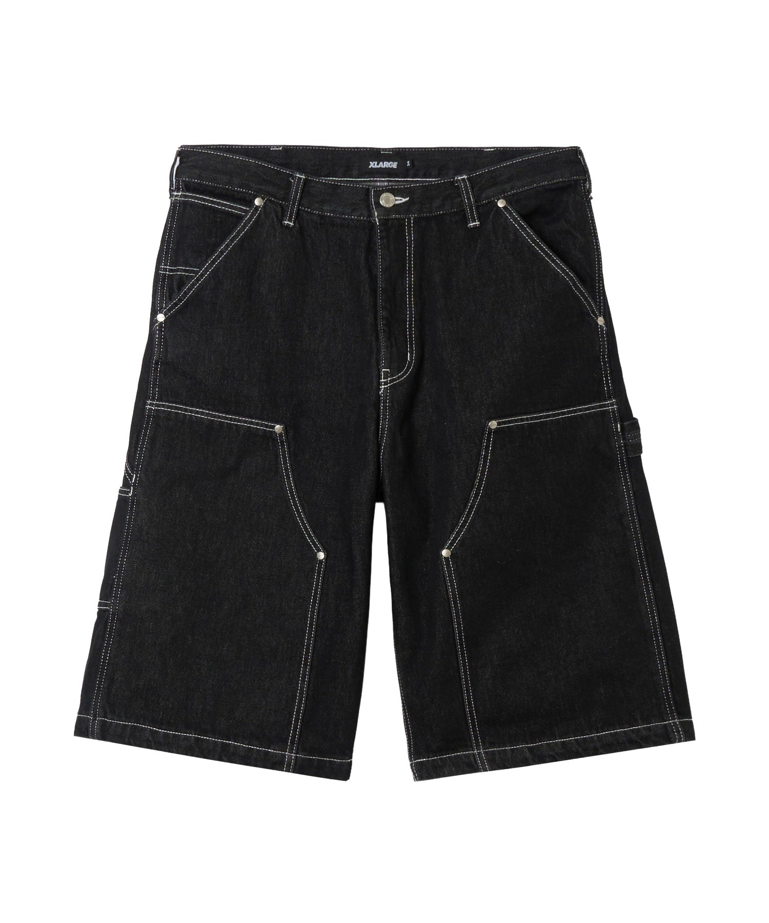 DOUBLE KNEE DENIM SHORT PANTS