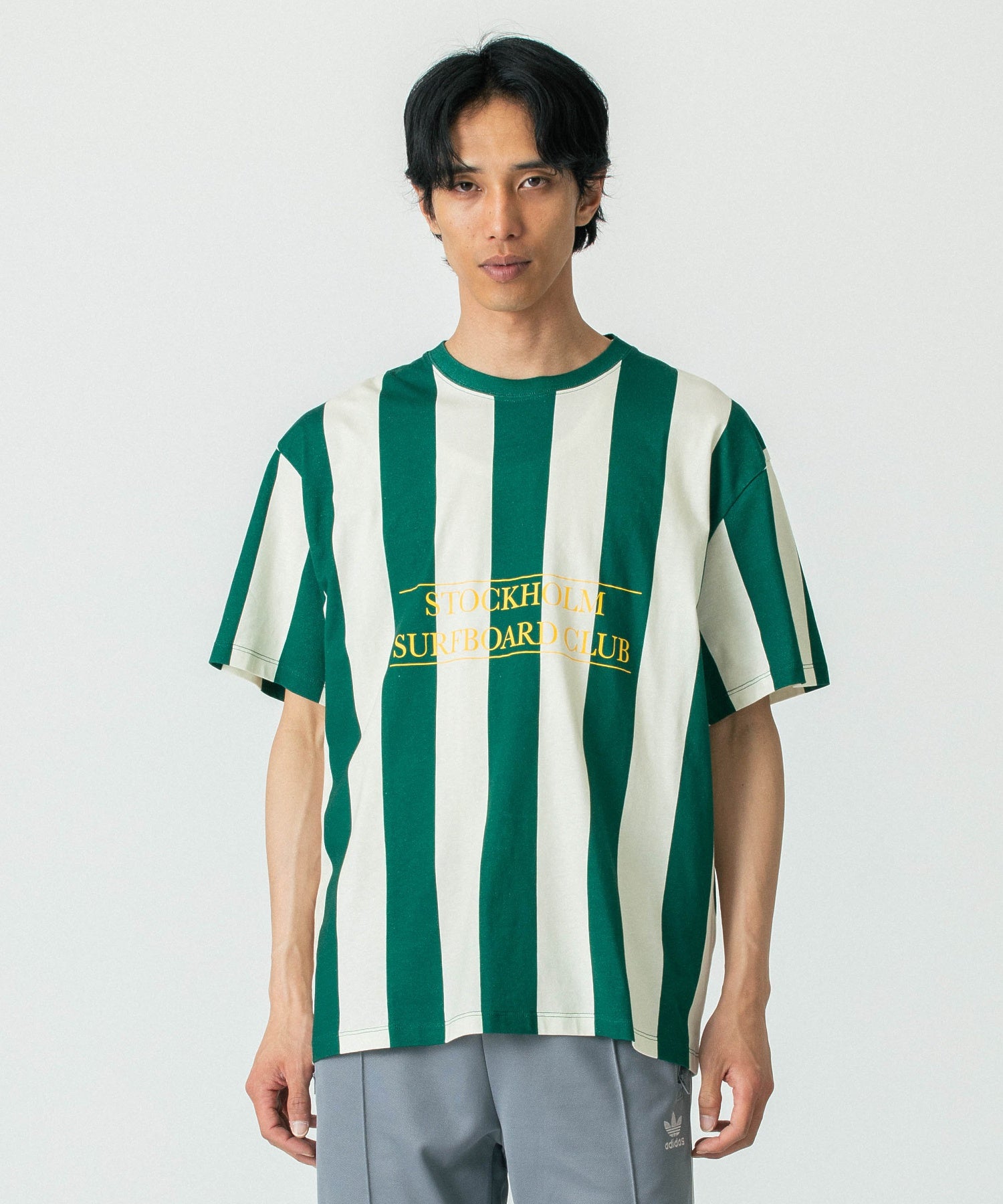 STOCKHOLM SURFBORD CLUB/ストックホルムサーフボードクラブ/Box Tee Stripe/U1000181185