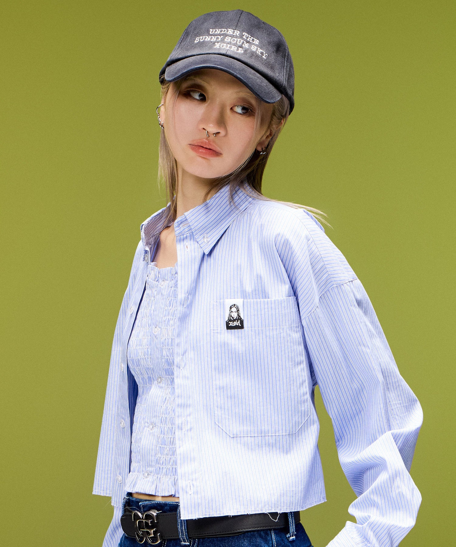 FADED FACE LABEL 6PANEL CAP