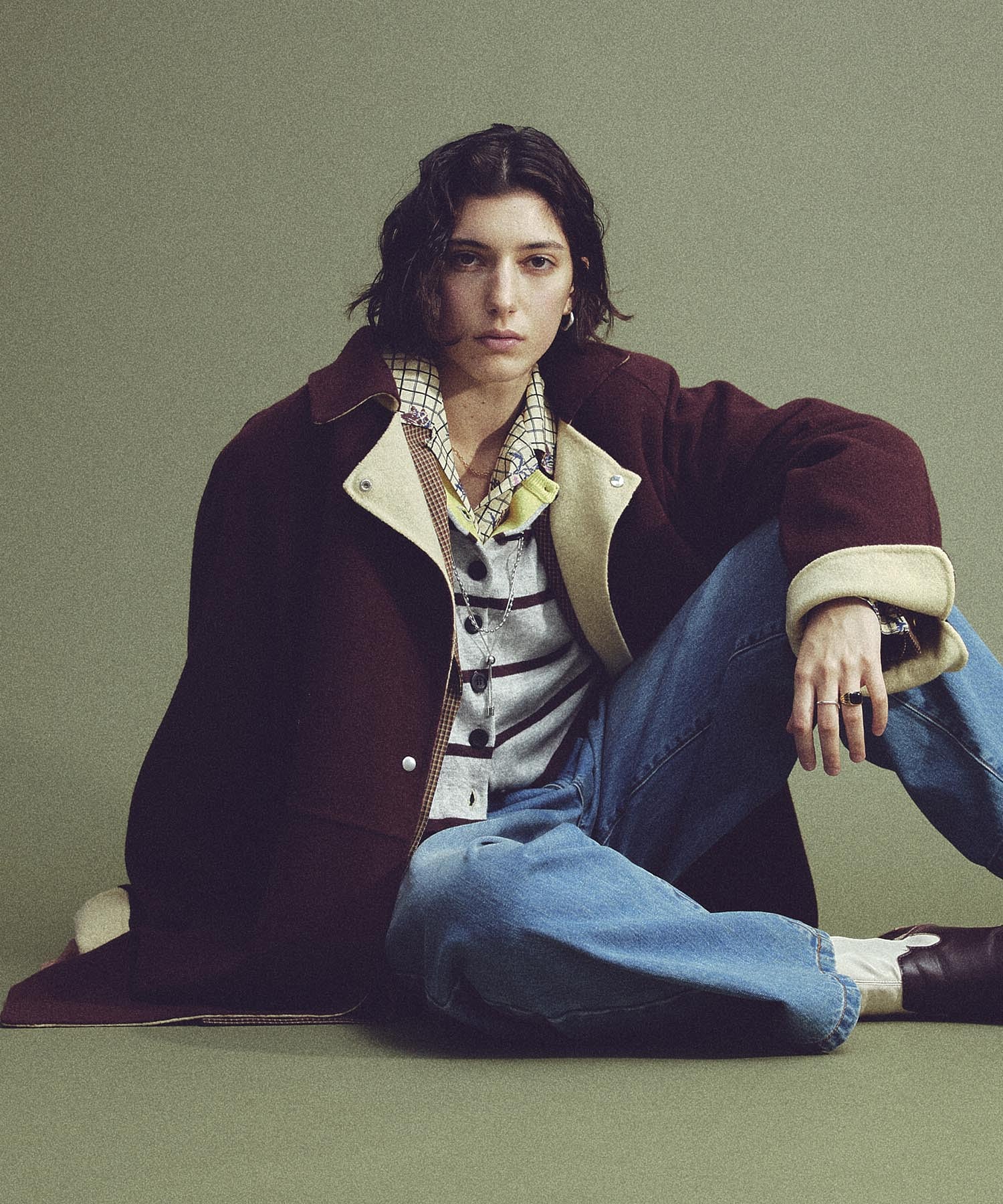 CREOLME/MULTI STRIPE KNIT CARDIGAN