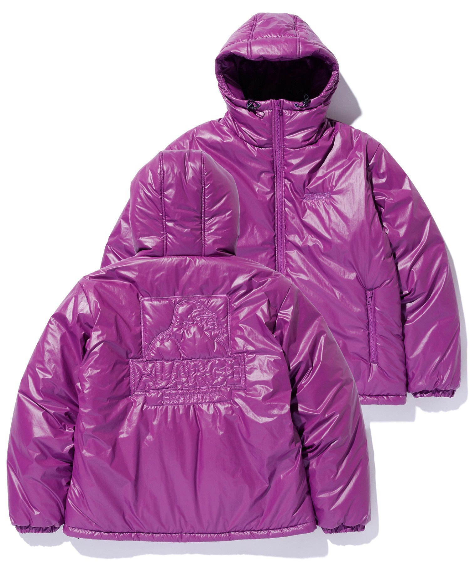 QUILTING LOGO HOODED PUFFER JACKET