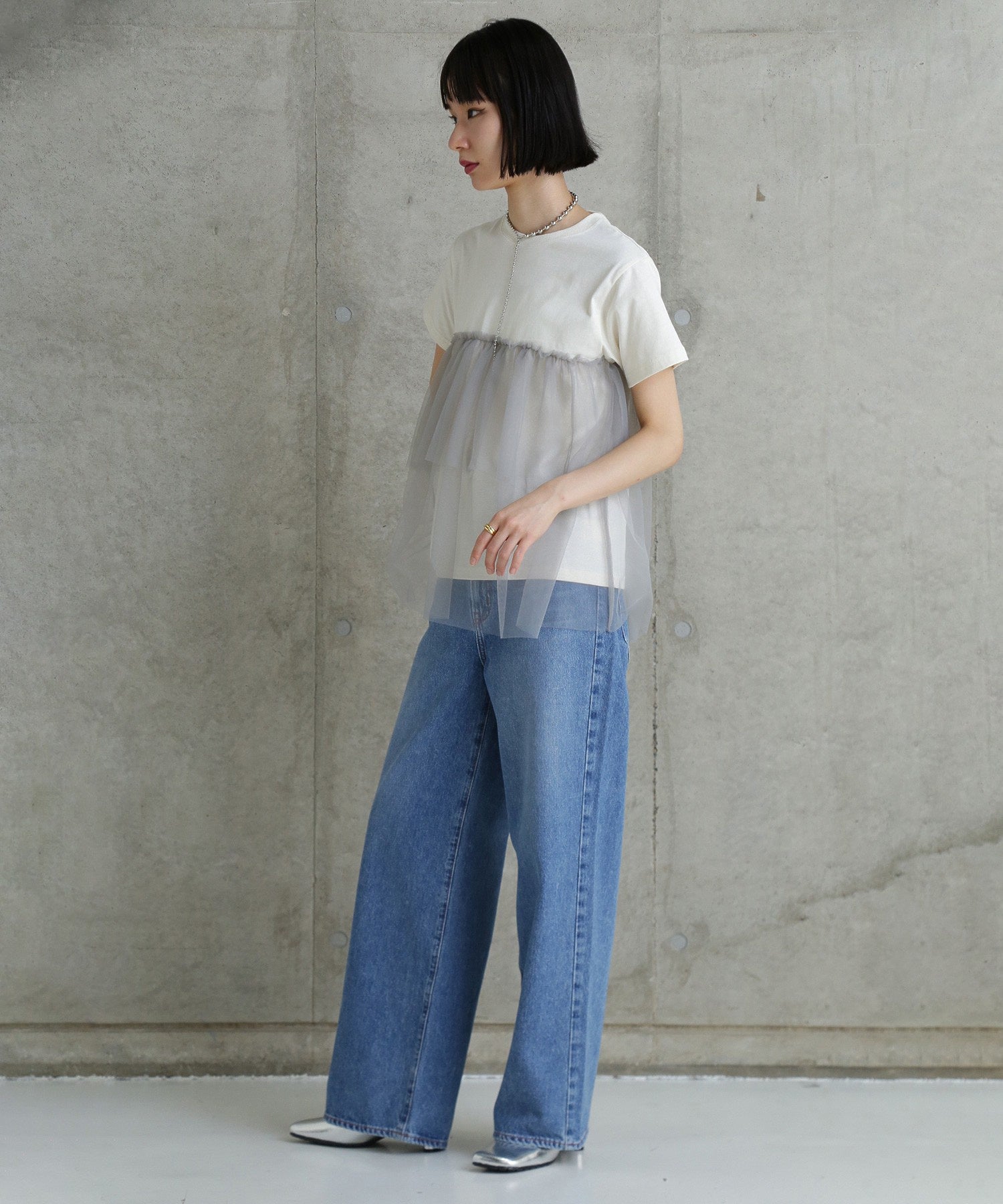 【WEB・一部店舗限定】チュールデザイントップス