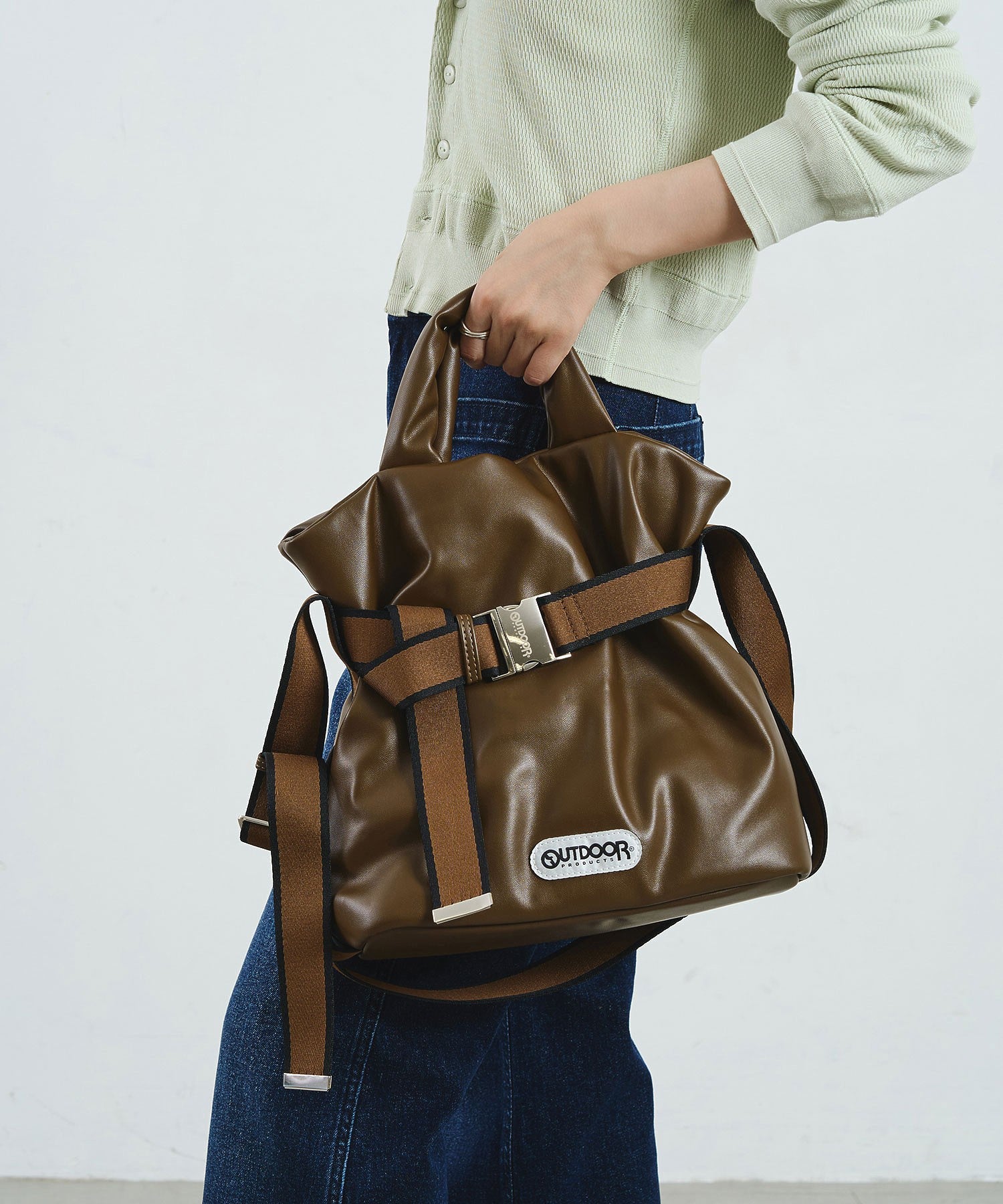 【ROSE BUD別注】OUTDOOR/FAKE LEATHER 2WAY BELT BAG
