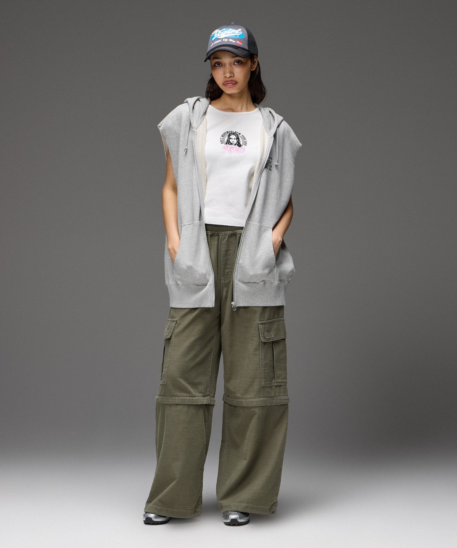 SIGNBOARD LOGO ZIP UP SWEAT VEST