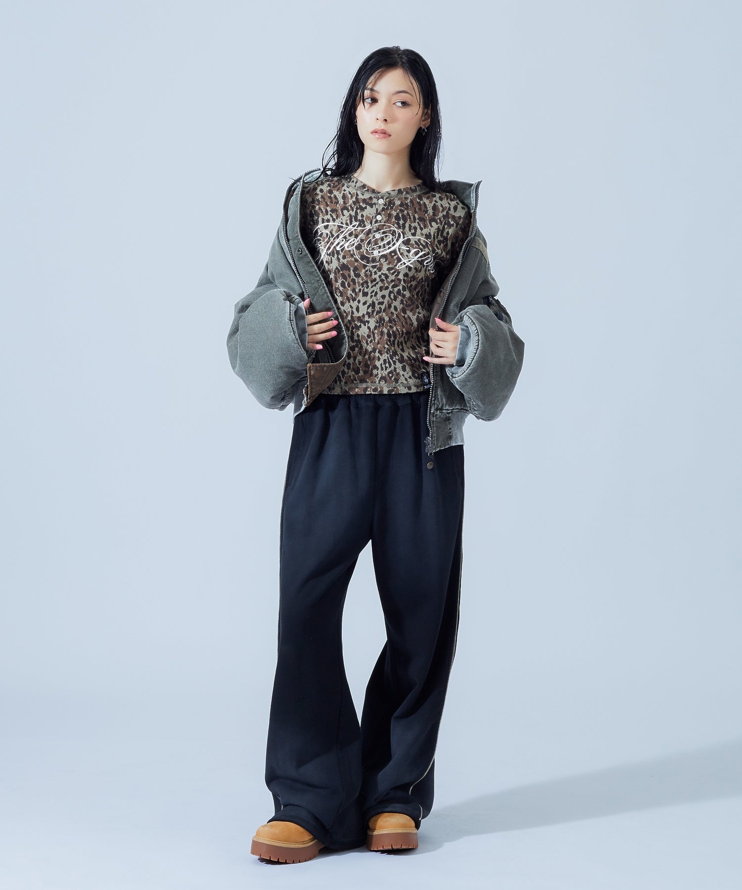 FADED SIDE ZIP SWEATPANTS