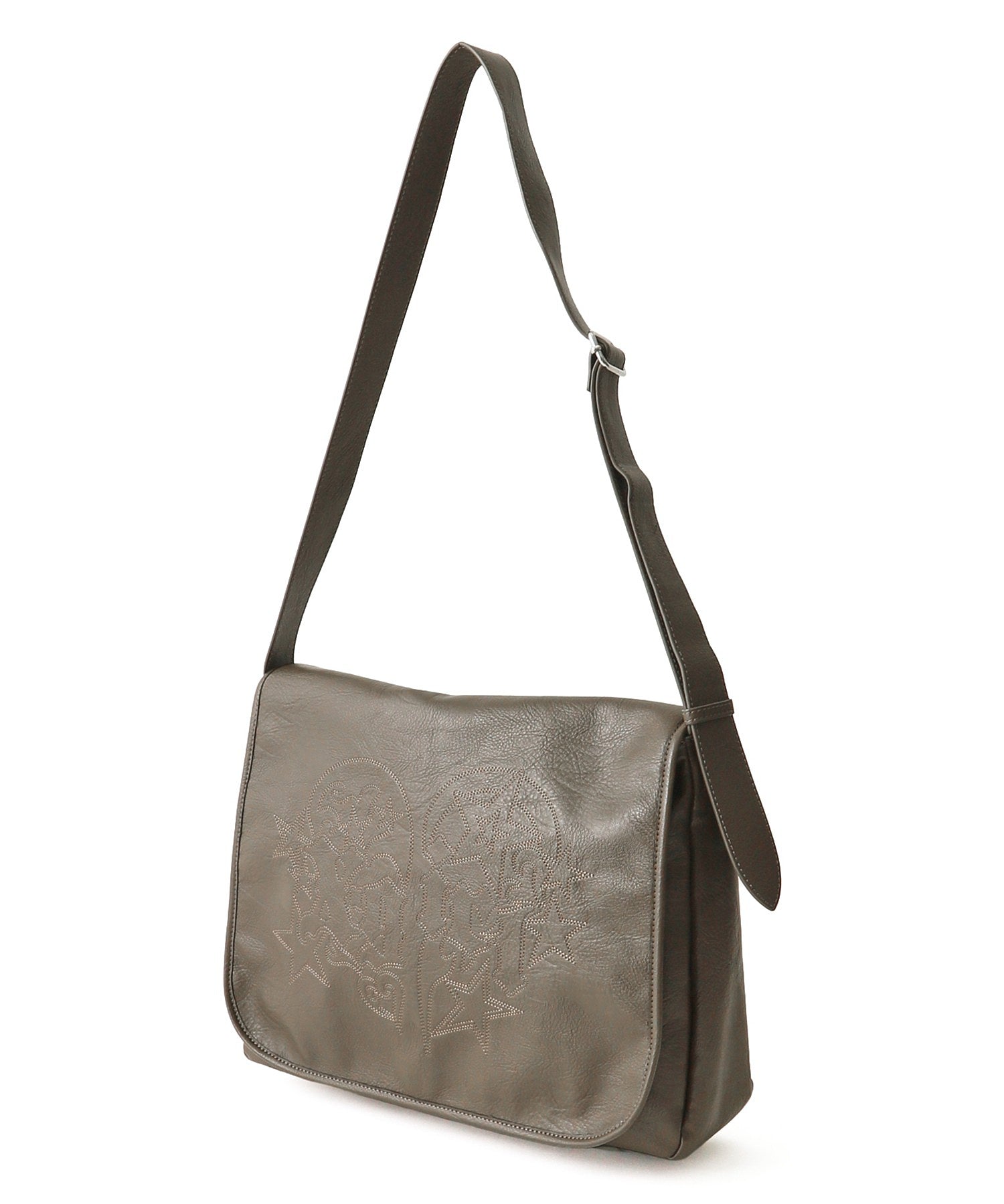 TRIBAL HEART FAUX LEATHER MESSENGER BAG