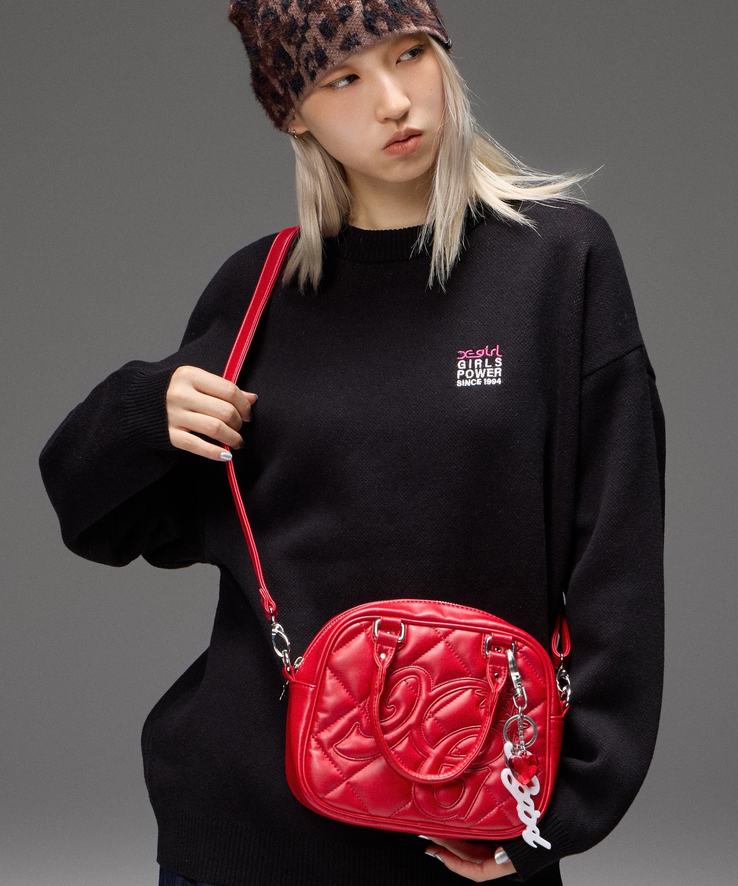 XG LOGO QUILTED BOSTON BAG