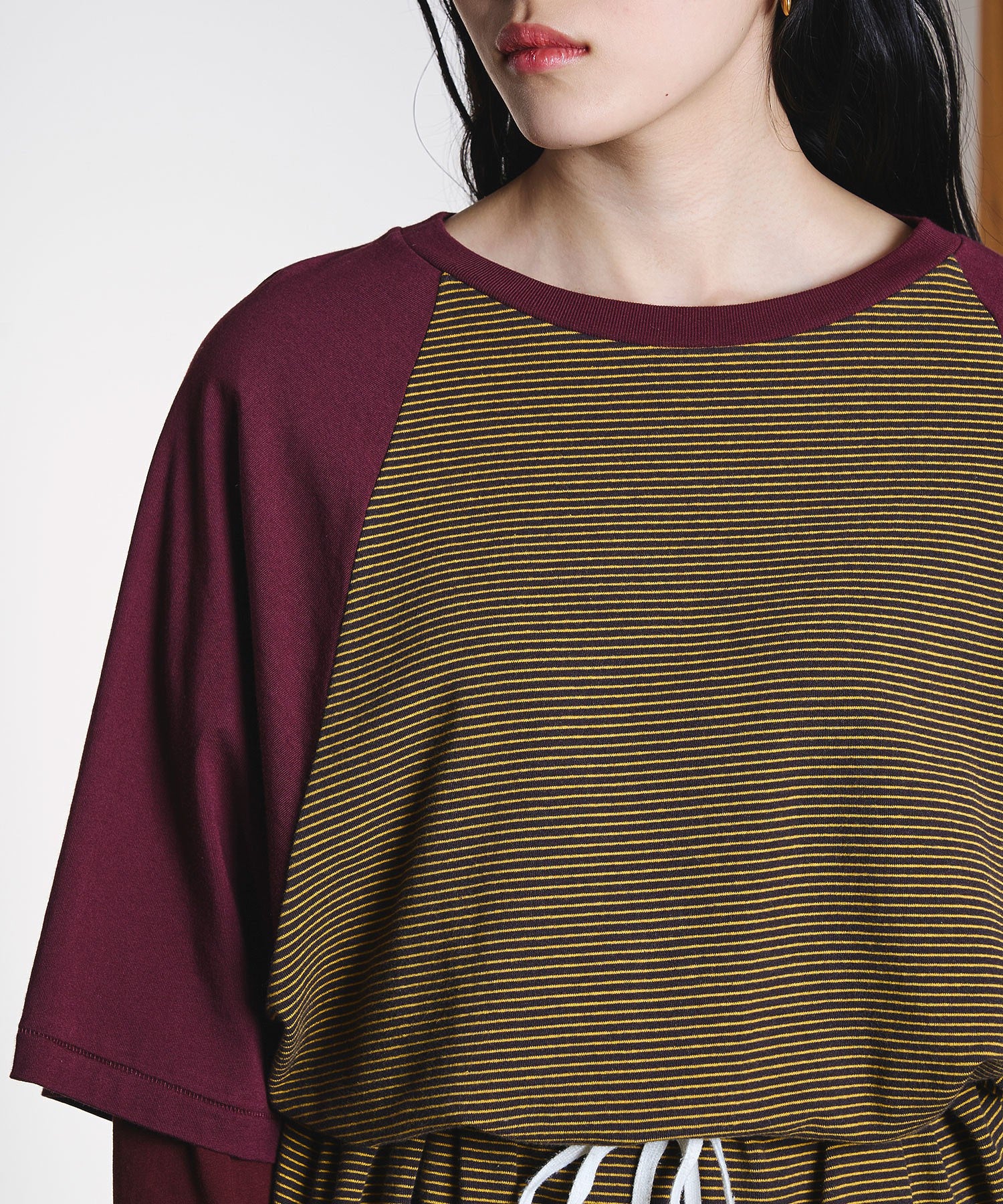 CREOLME/STRIPE RAGLAN DRESS