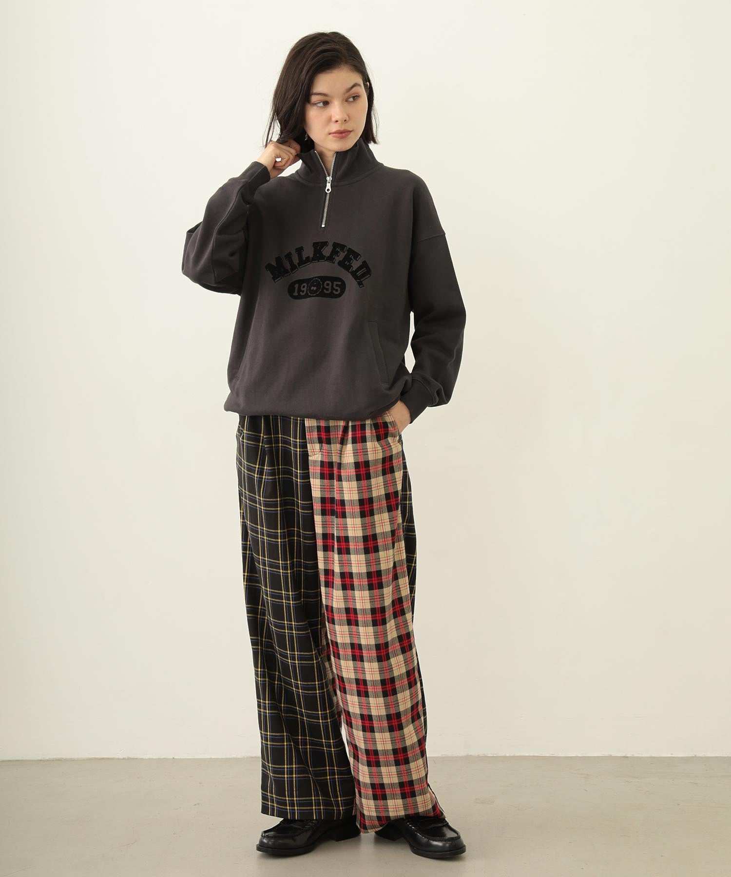 COMBINATION PLAID PANTS
