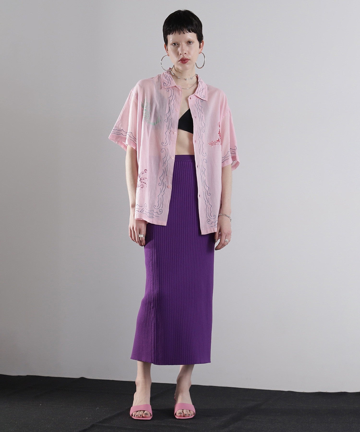 リブニットスカート