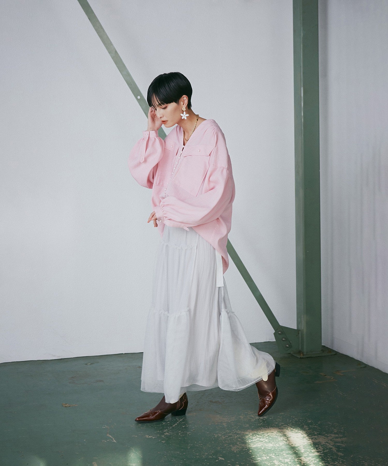 チュールレイヤードスカート