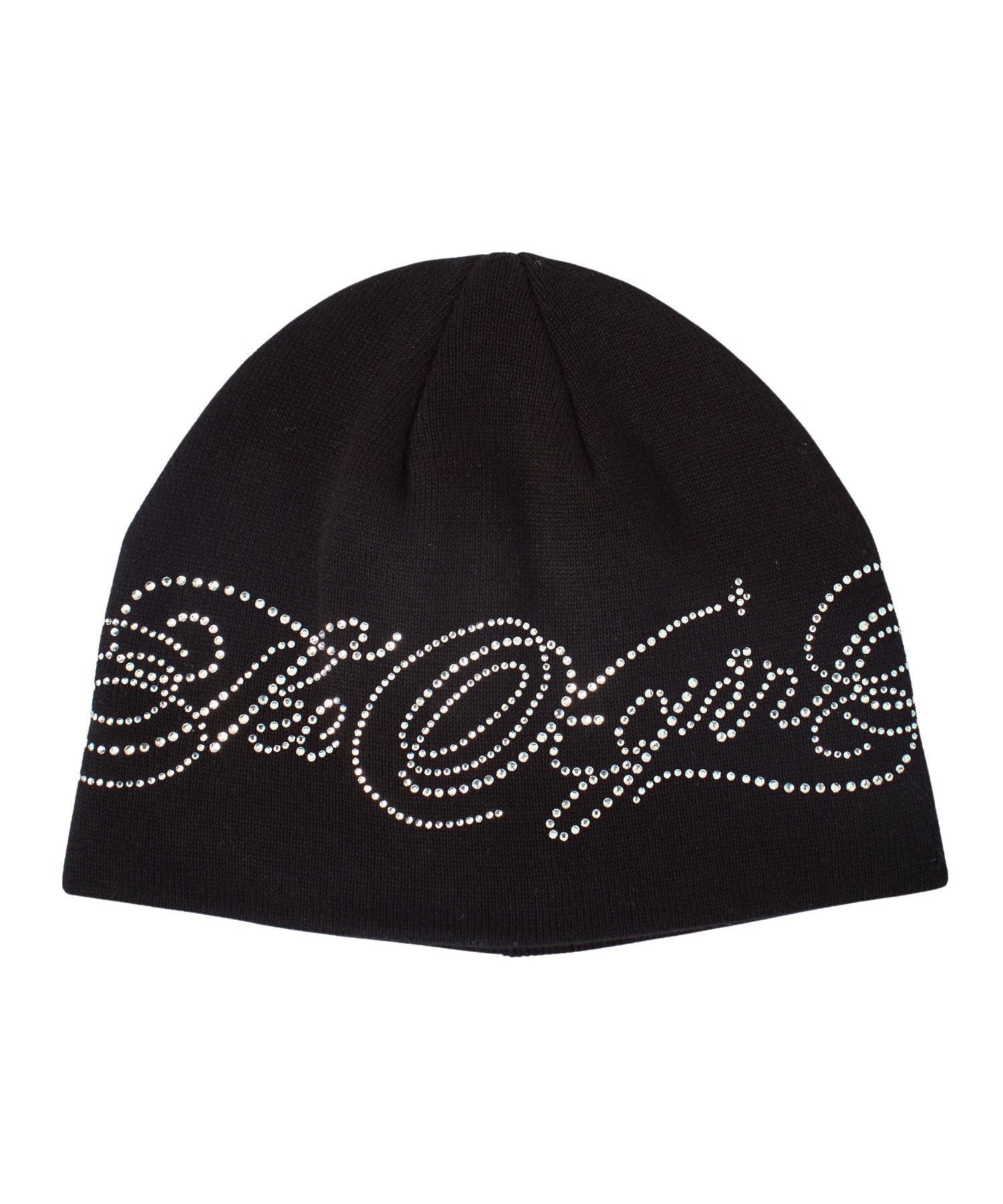 RHINESTONE DECORATIVE SCRIPT LOGO BEANIE
