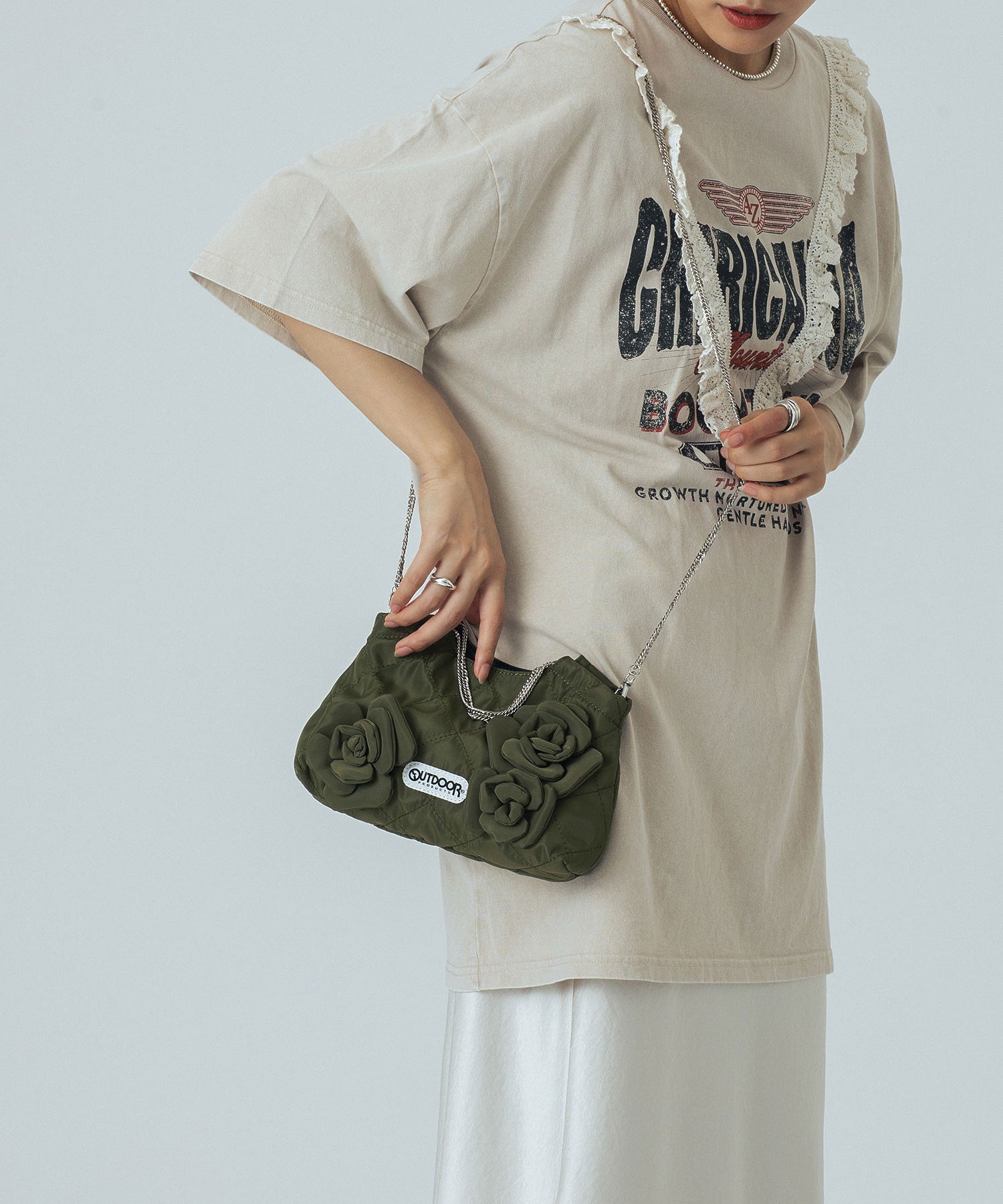 【ROSE BUD別注】OUTDOOR/FLOWER QUILTING MINI BAG