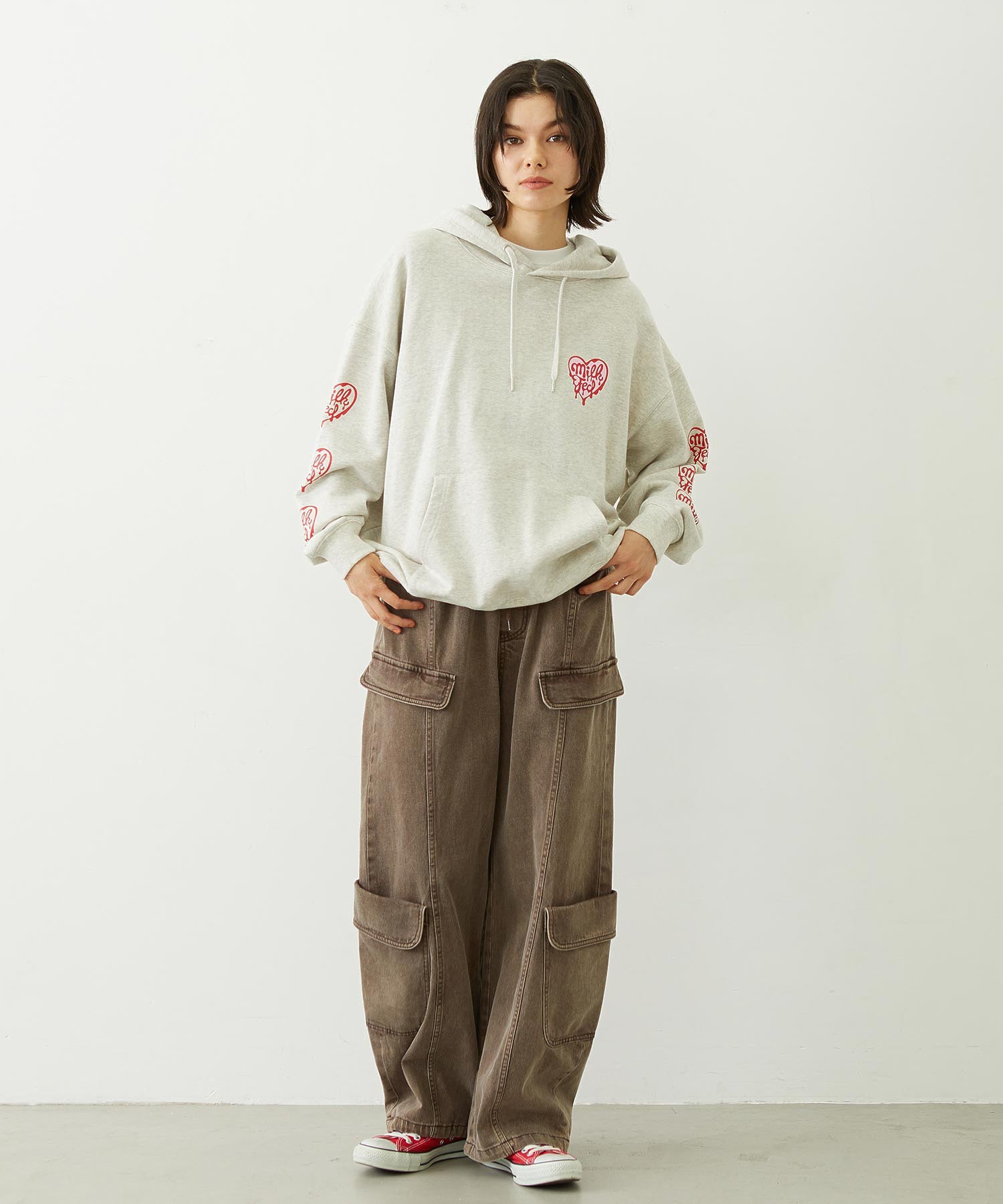 MELTY HEART WIDE HOODIE SWEAT