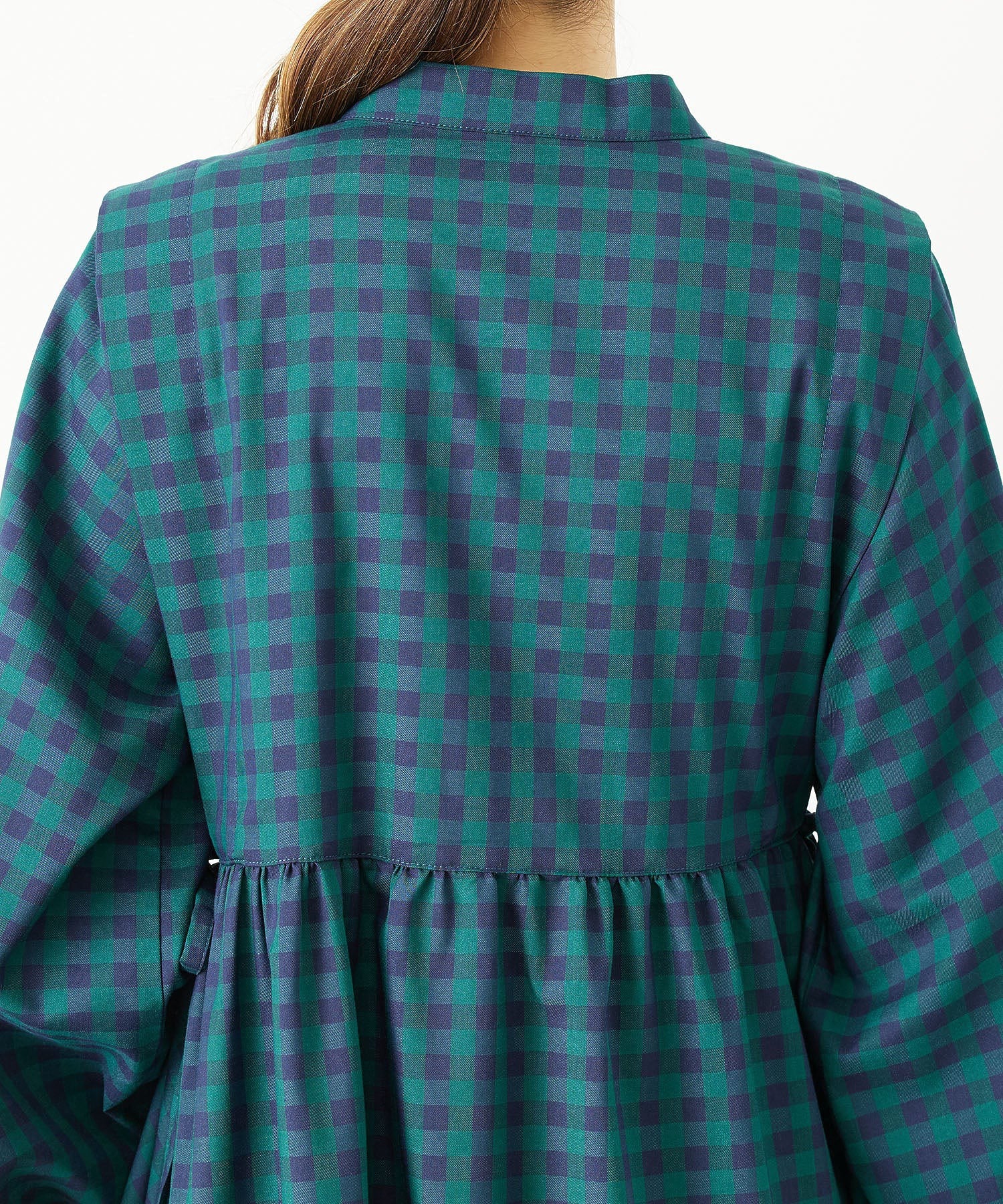 SIDE RIBBON PLAID DRESS MILKFED.