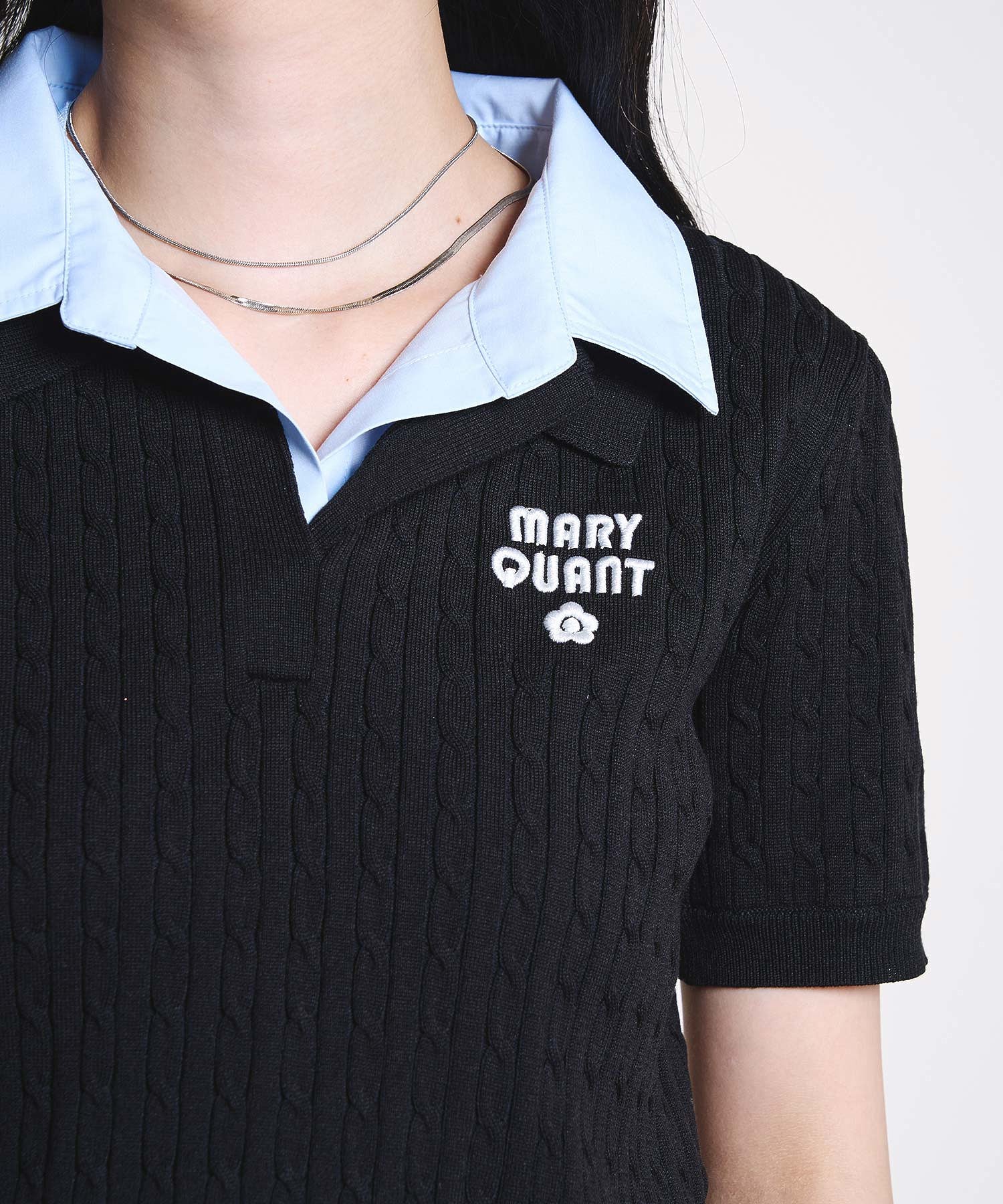 【ROSE BUD別注】MARY QUANT/LAYERED POLO KNIT