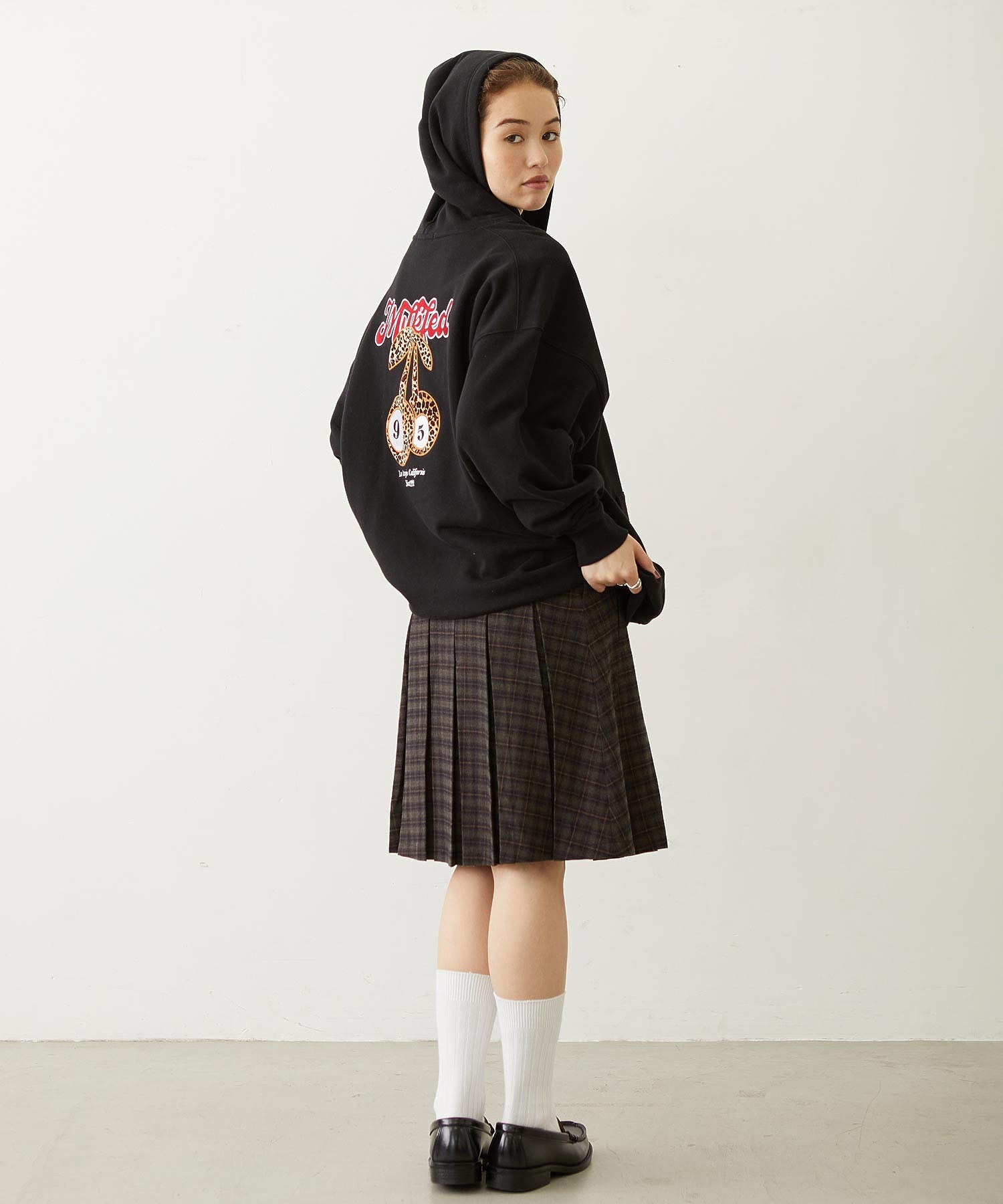 LEOPARD PRINT CHERRY PATCH SWEAT HOODIE