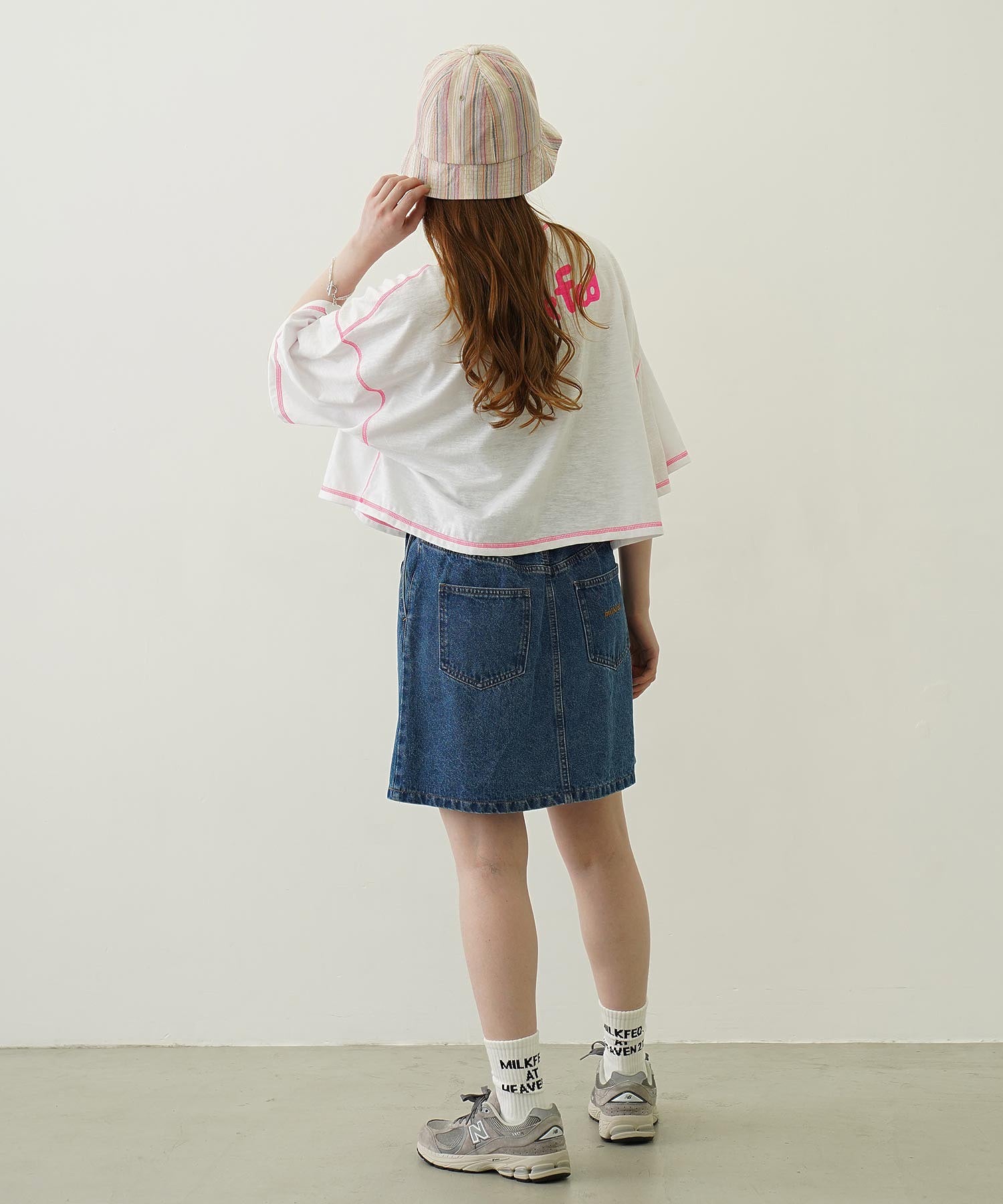 COLOR STITCH WIDE S/S TOP