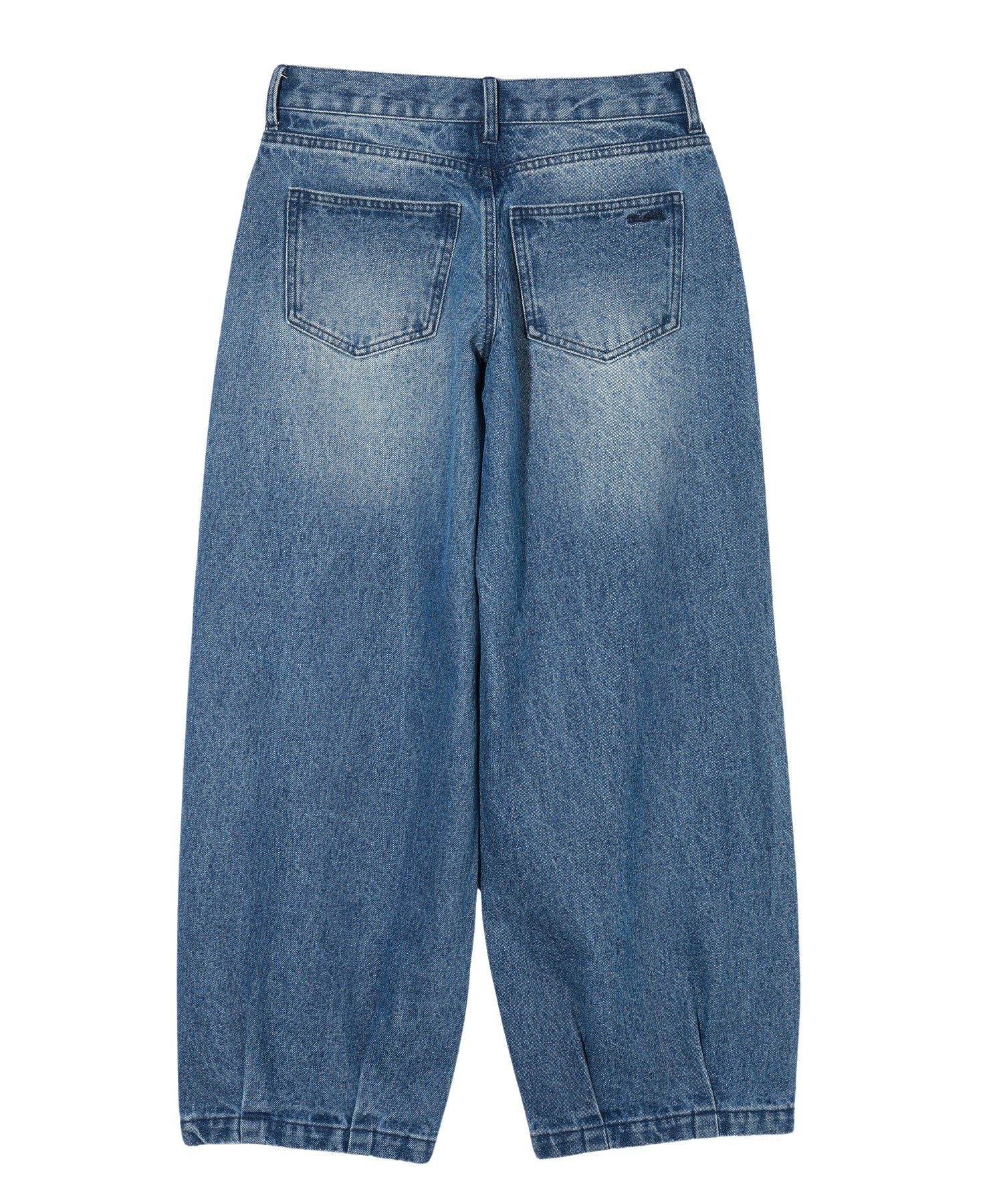 LOW RISE HEM TUCK DENIM PANTS