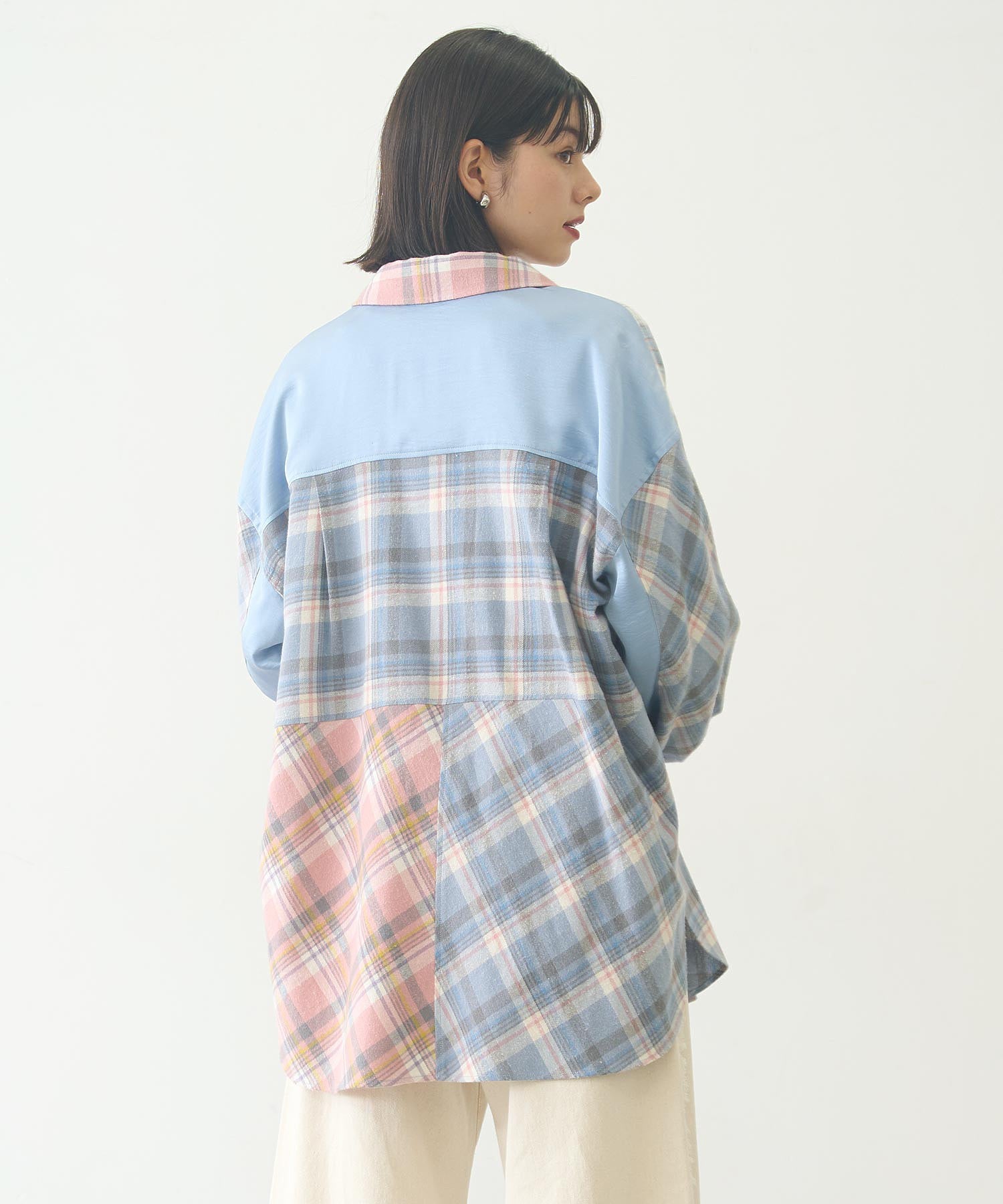 PLAID PATCHWORK SHIRT